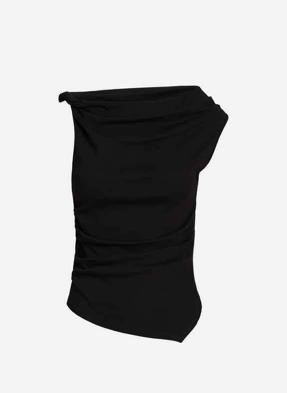 Sleeveless top in blended cotton Black by SUNCOO SUNCOO Sleeveless top in blended cotton Black
