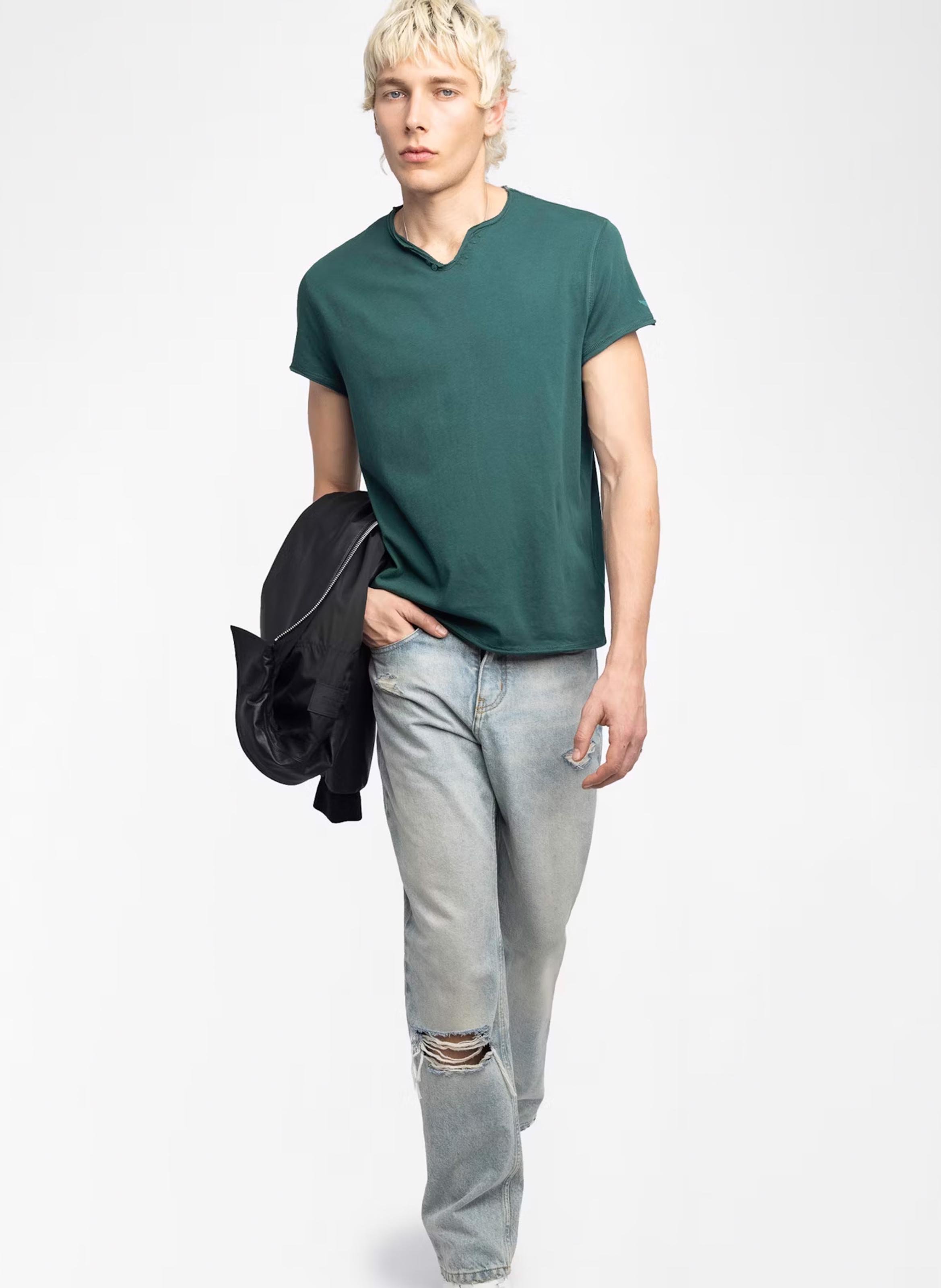 Tee-shirt droit en coton monastir ZADIG&VOLTAIRE Vert
