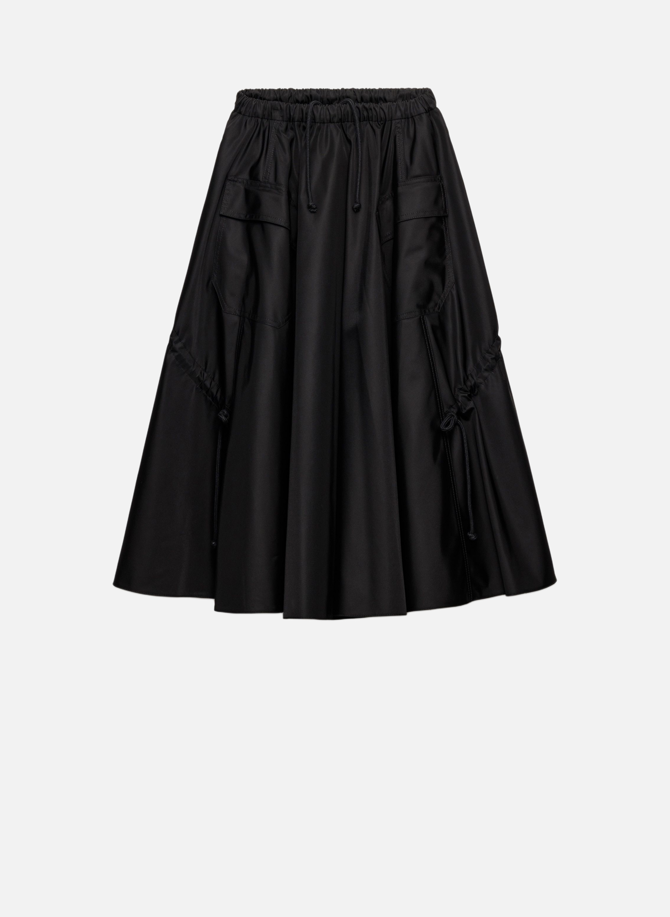 Jupe corolle en re-nylon PRADA Noir