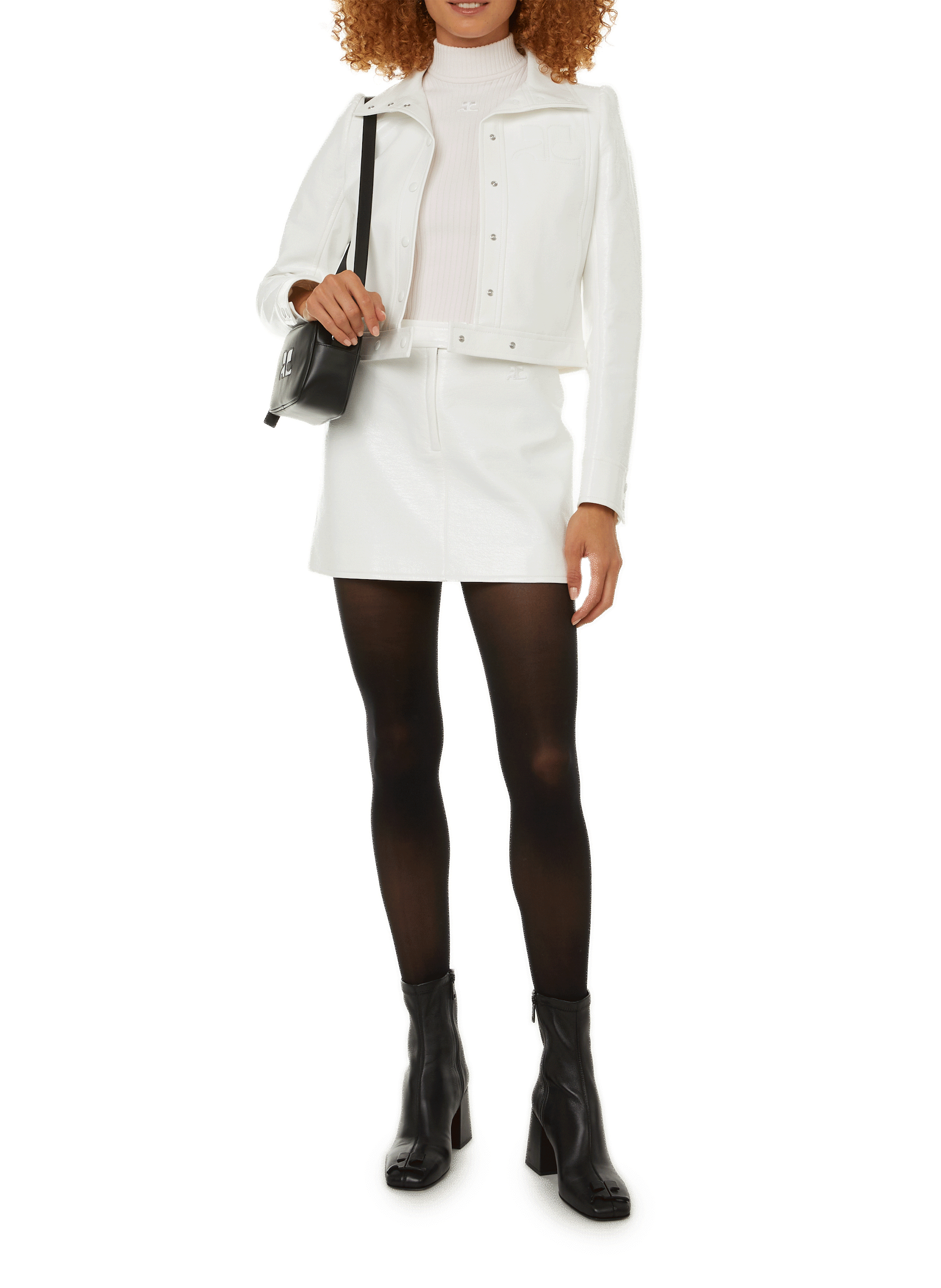 Reedition vinyl mini skirt COURRÈGES White