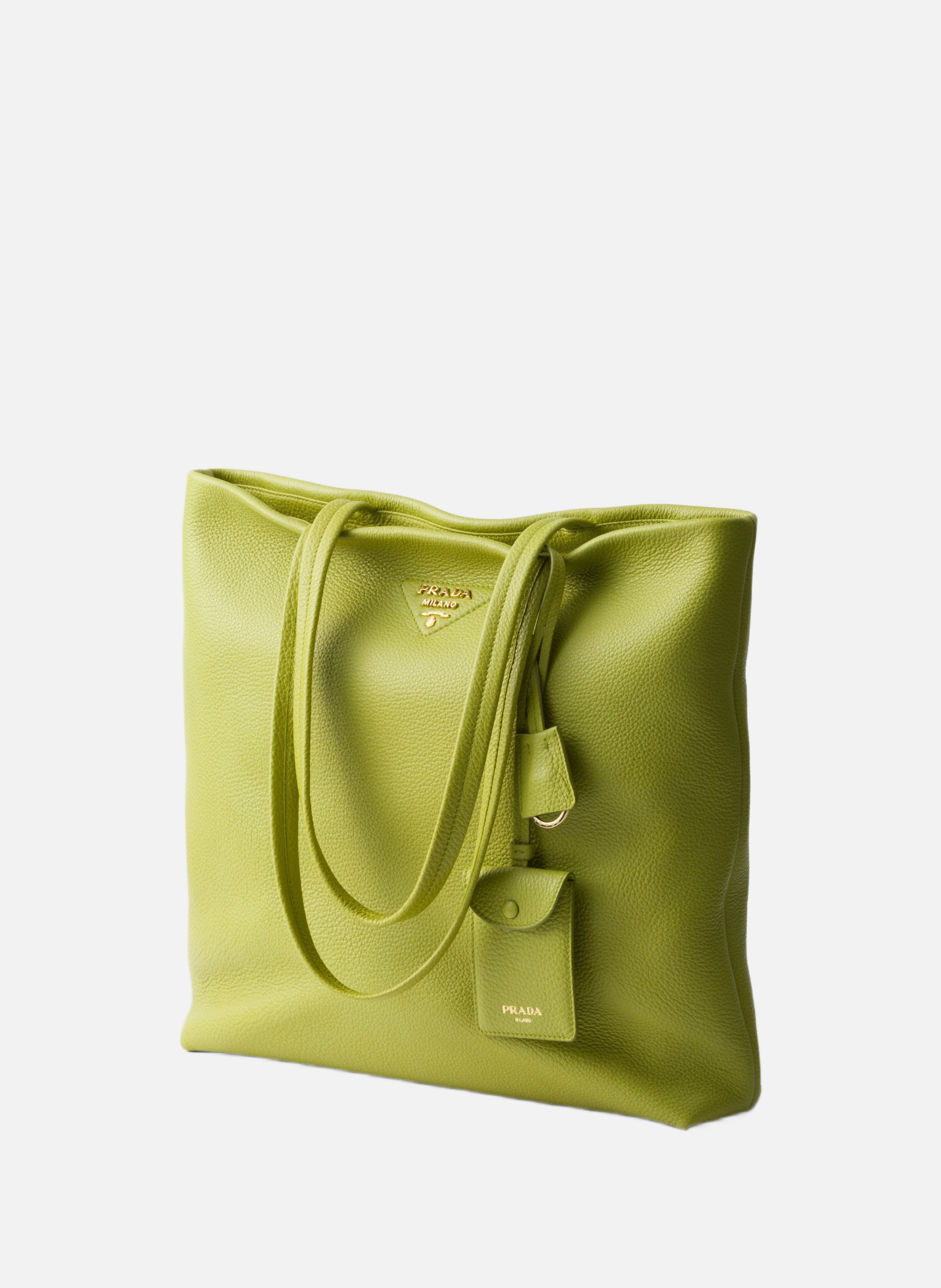 Grand cabas en cuir PRADA Vert