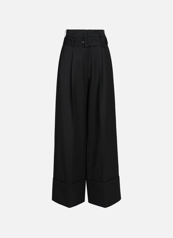 Wide-leg wool blend trousers Black by SIMONE ROCHA SIMONE ROCHA Wide-leg wool blend trousers Black