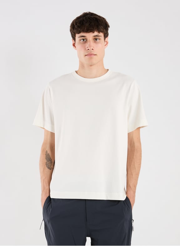 Organic cotton round-neck T-shirt Beige by SELECTED SELECTED Organic cotton round-neck T-shirt Beige