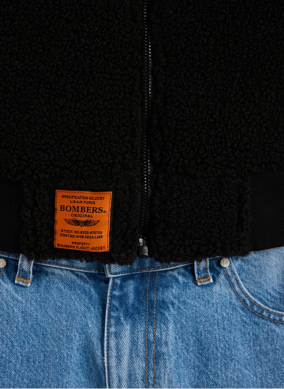 Oversized fleece hooded jacket | Black by BOMBERS ORIGINAL Oversized fleece hooded jacket Black