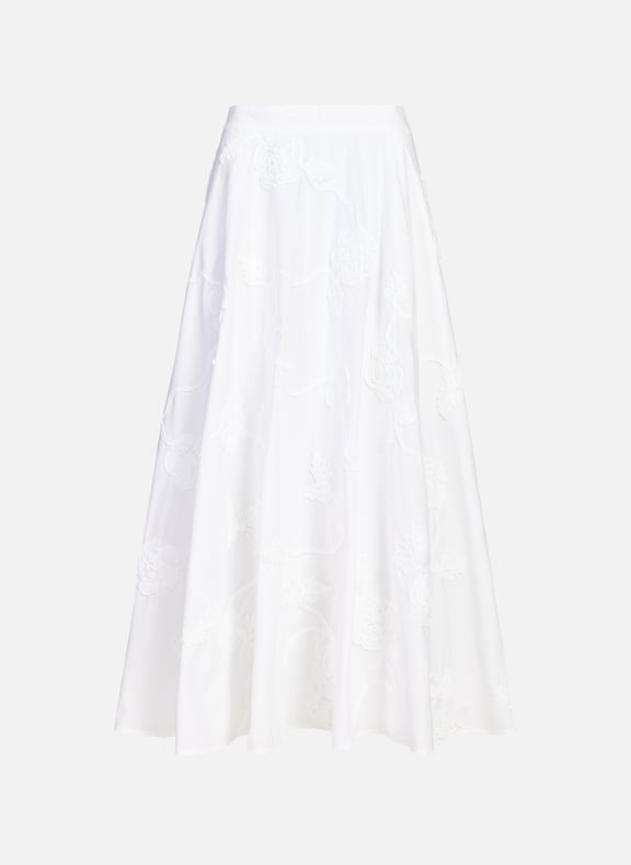 Jupe fleurie évasée en coton Blanc by ROTATE ROTATE Jupe fleurie évasée en coton Blanc
