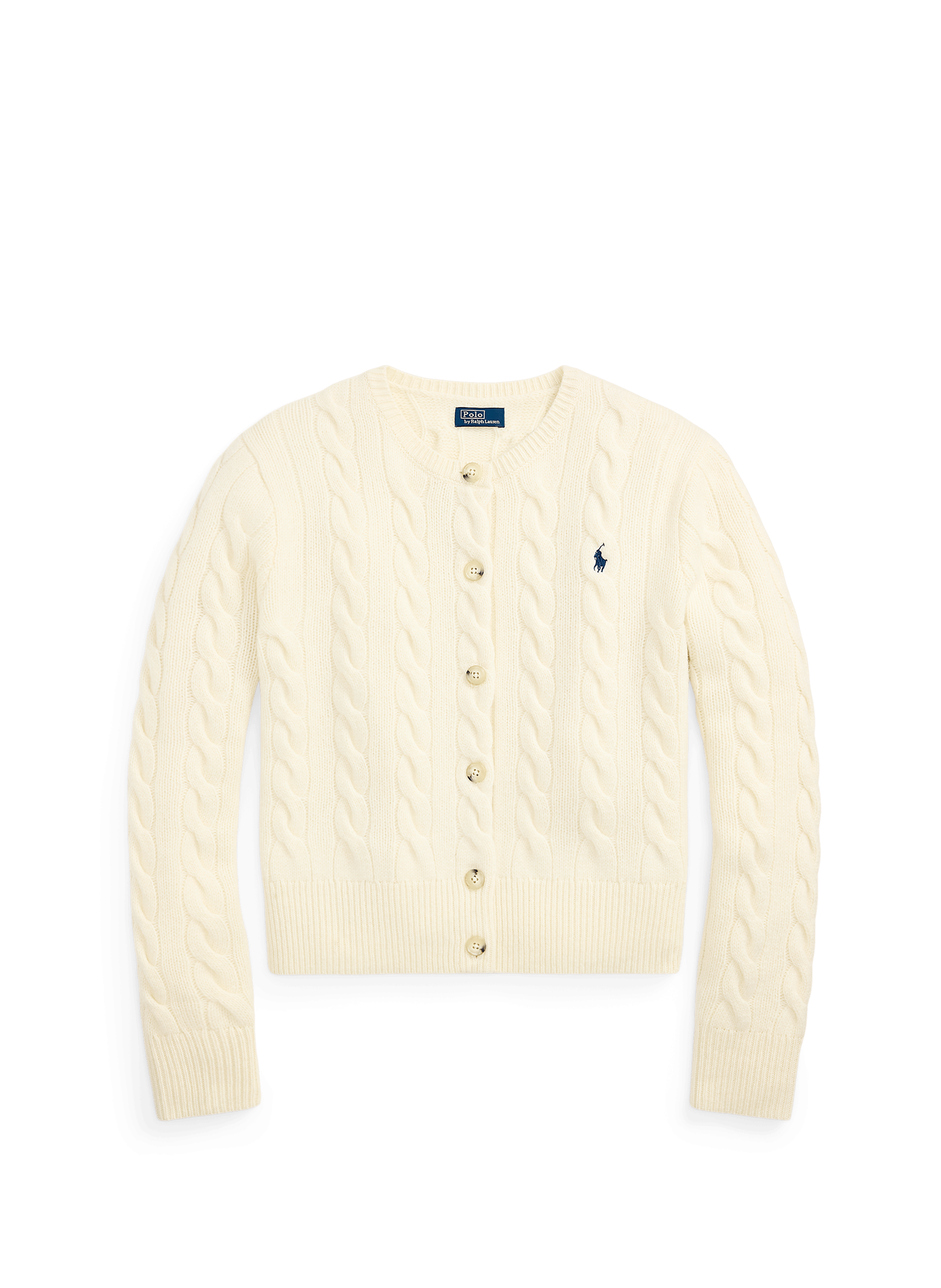 Cardigan col rond en laine et cachemire POLO RALPH LAUREN Beige