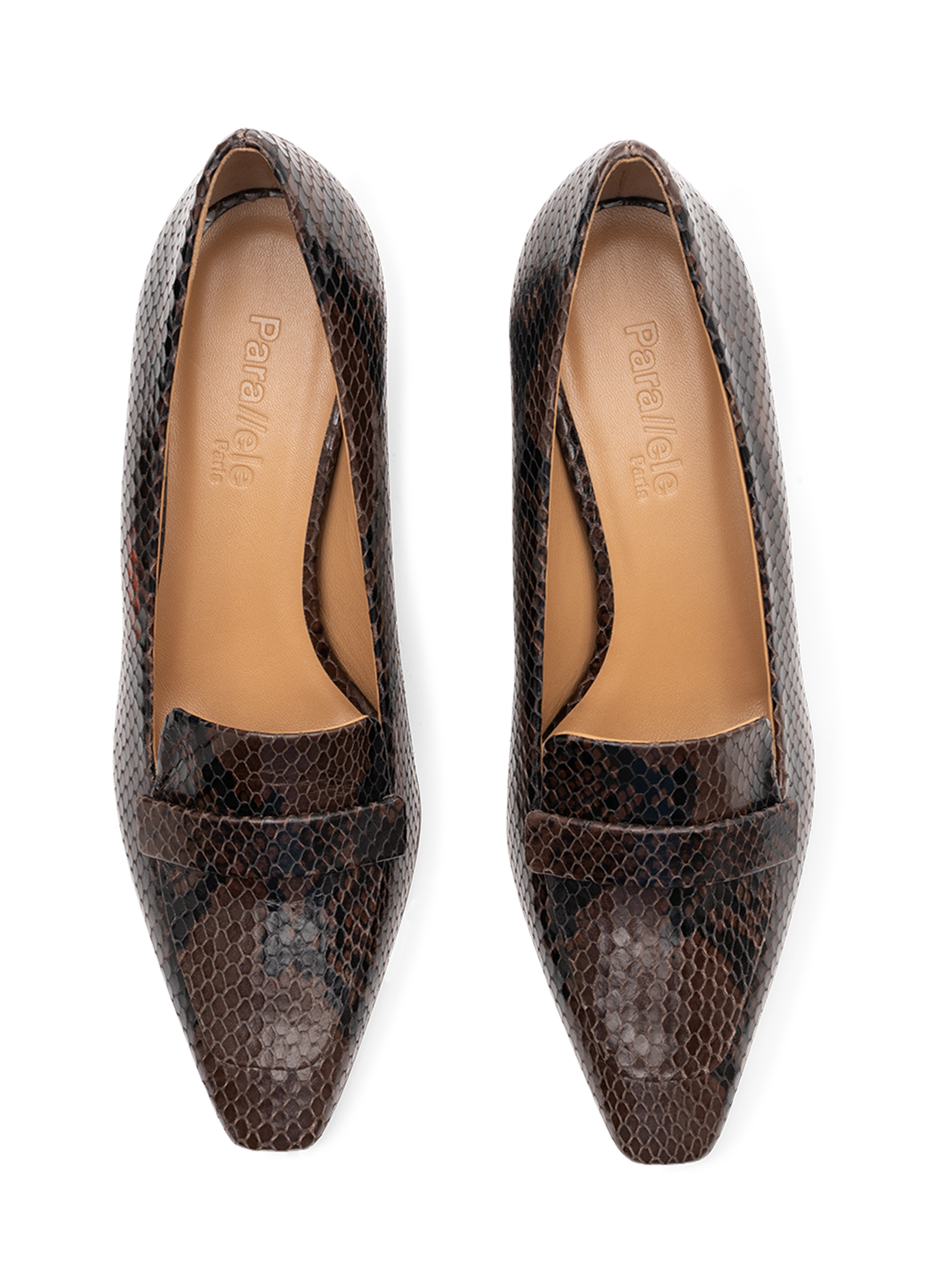 Mocassins bosco en python PARALLELE Marron