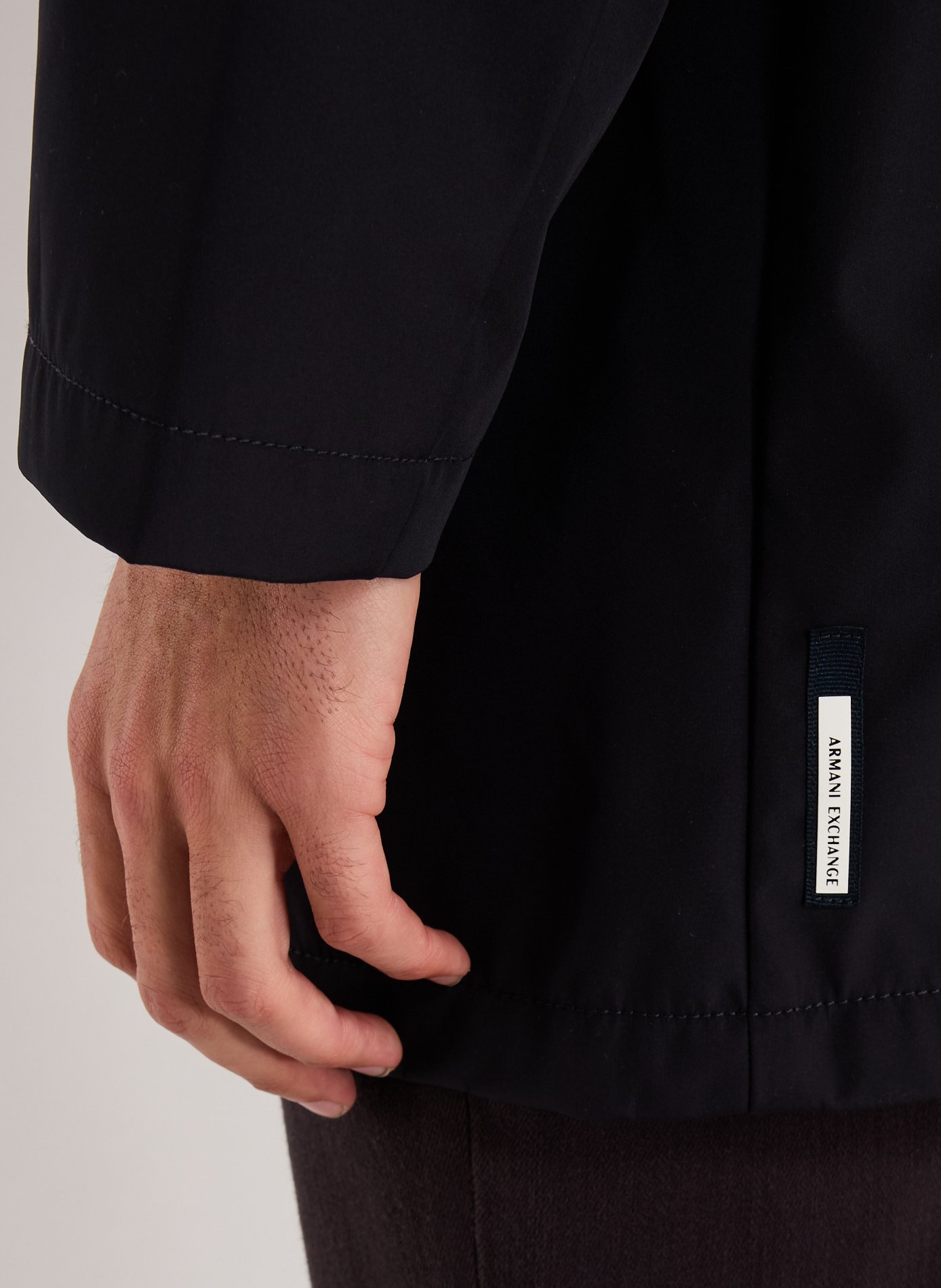 Mid-length straight trench coat ARMANI EXCHANGE Blue