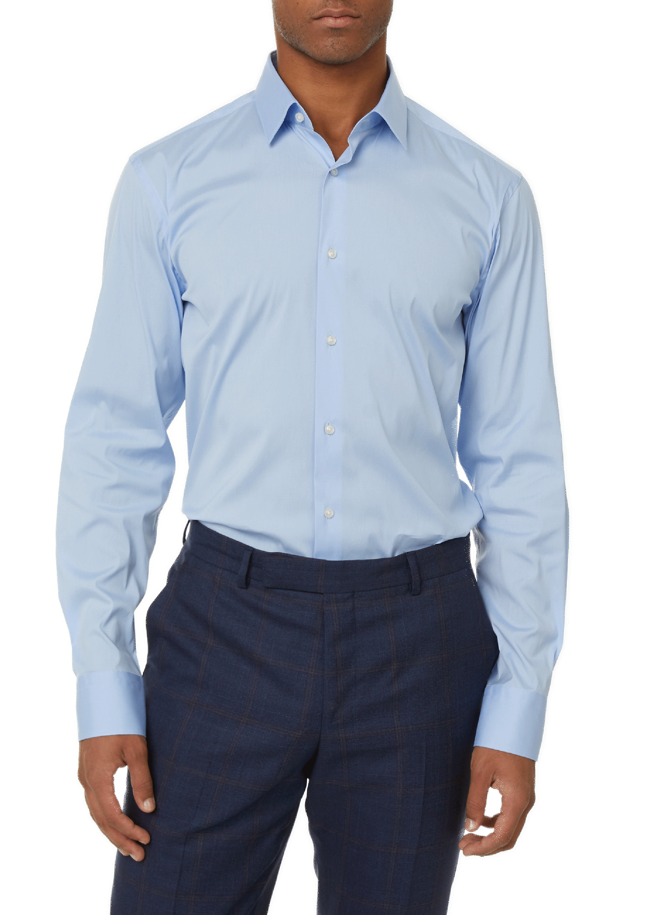BOSS Chemise en coton Bleu