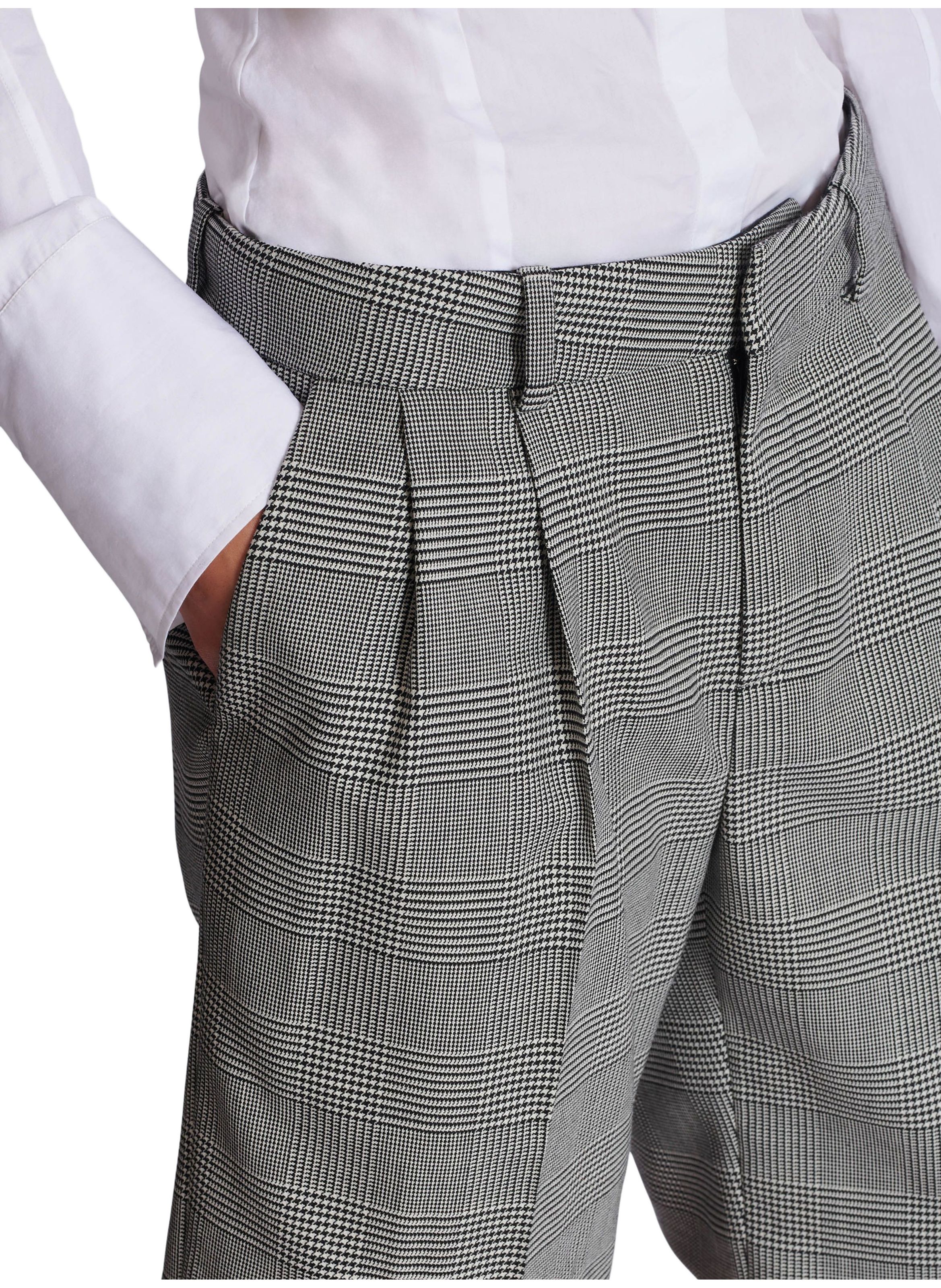 Short à pinces imprimé prince de galles BALMAIN Noir