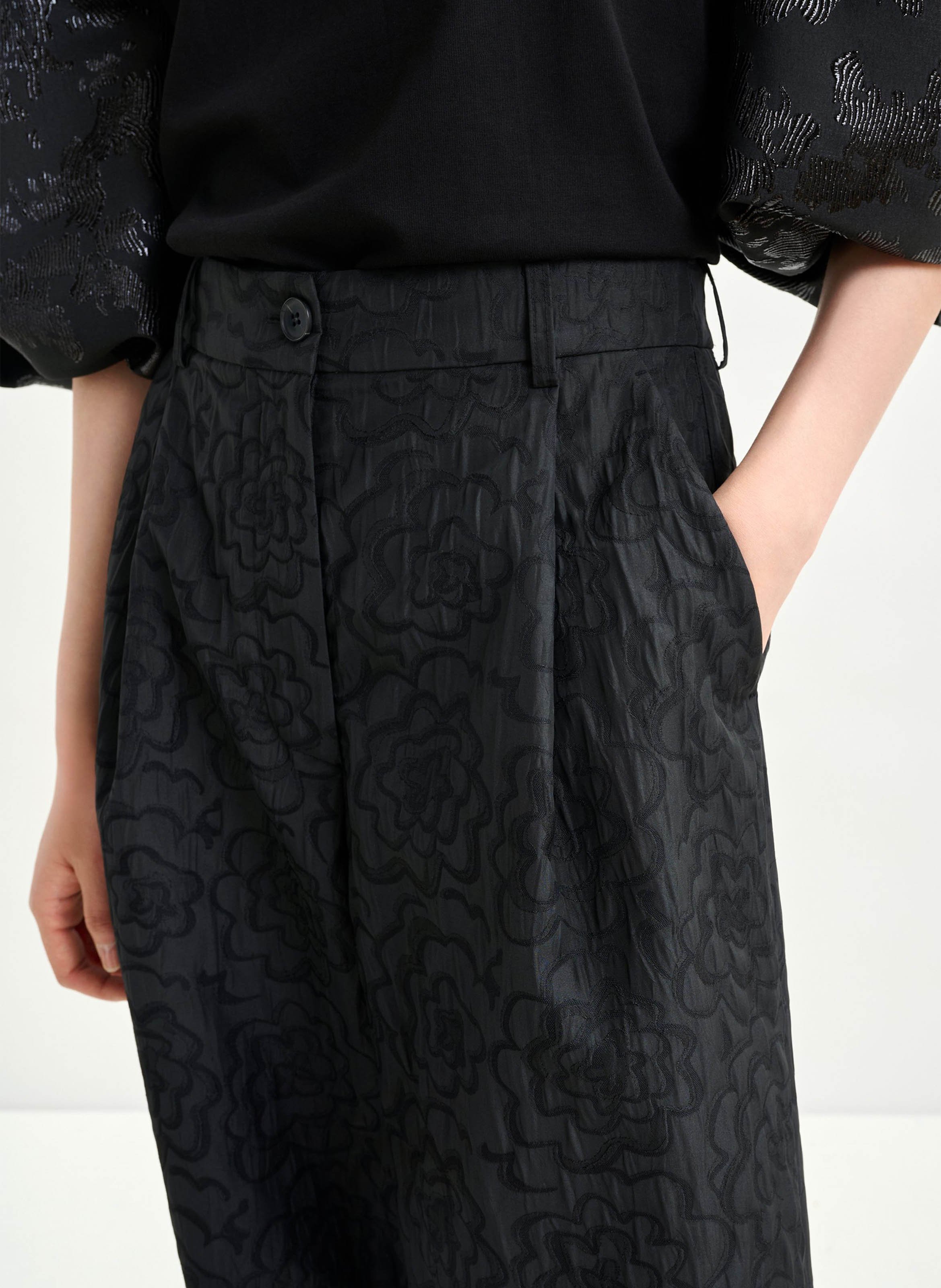 Pantalon large imprimé instore ESSENTIEL ANTWERP Noir