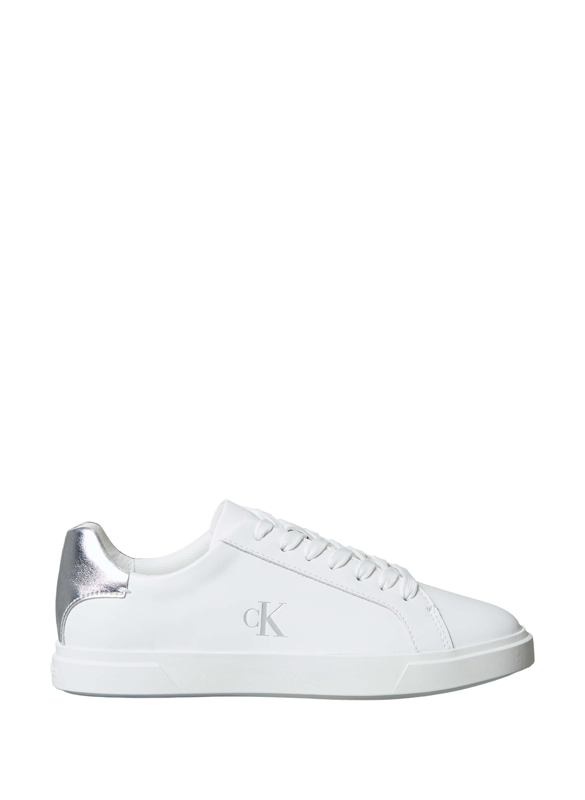 Basket en cuir lisse CALVIN KLEIN Blanc