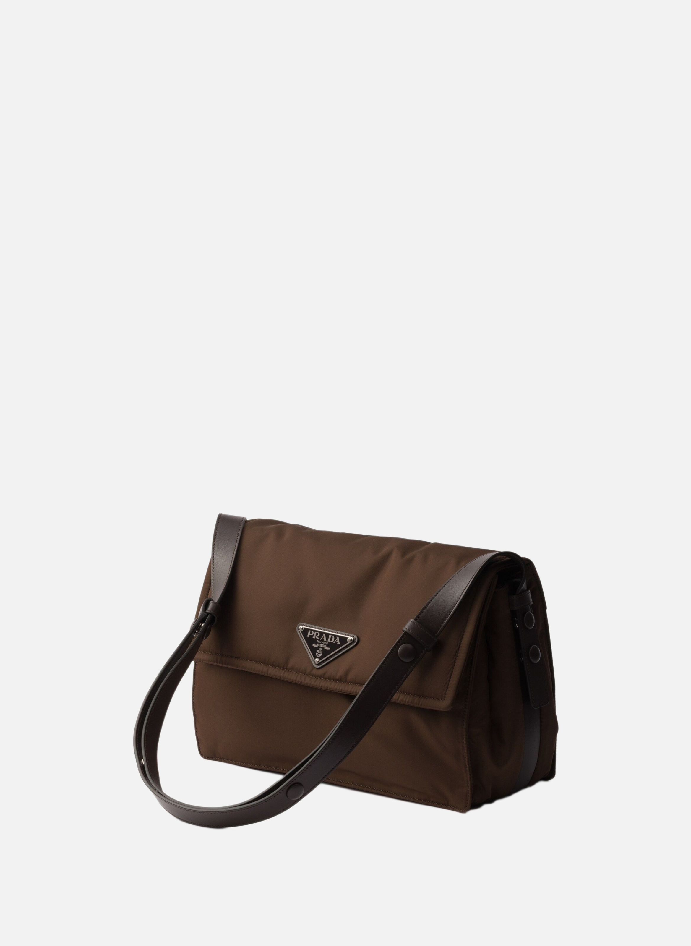 Sac porté épaule prada traveller en re-nylon matel PRADA Marron