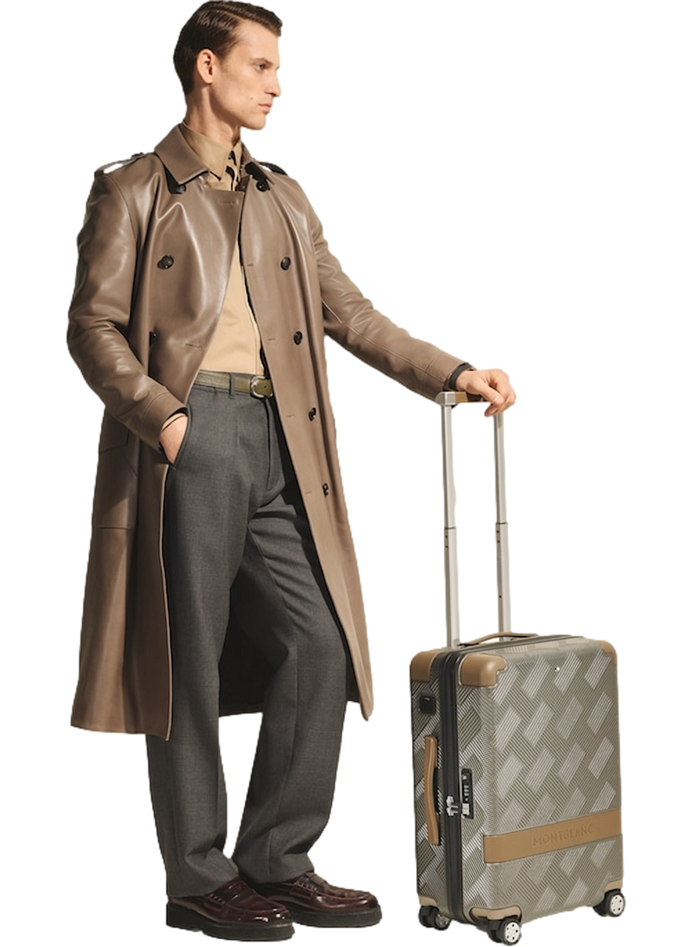 Valise à motif en polycarbonate MONTBLANC Argent