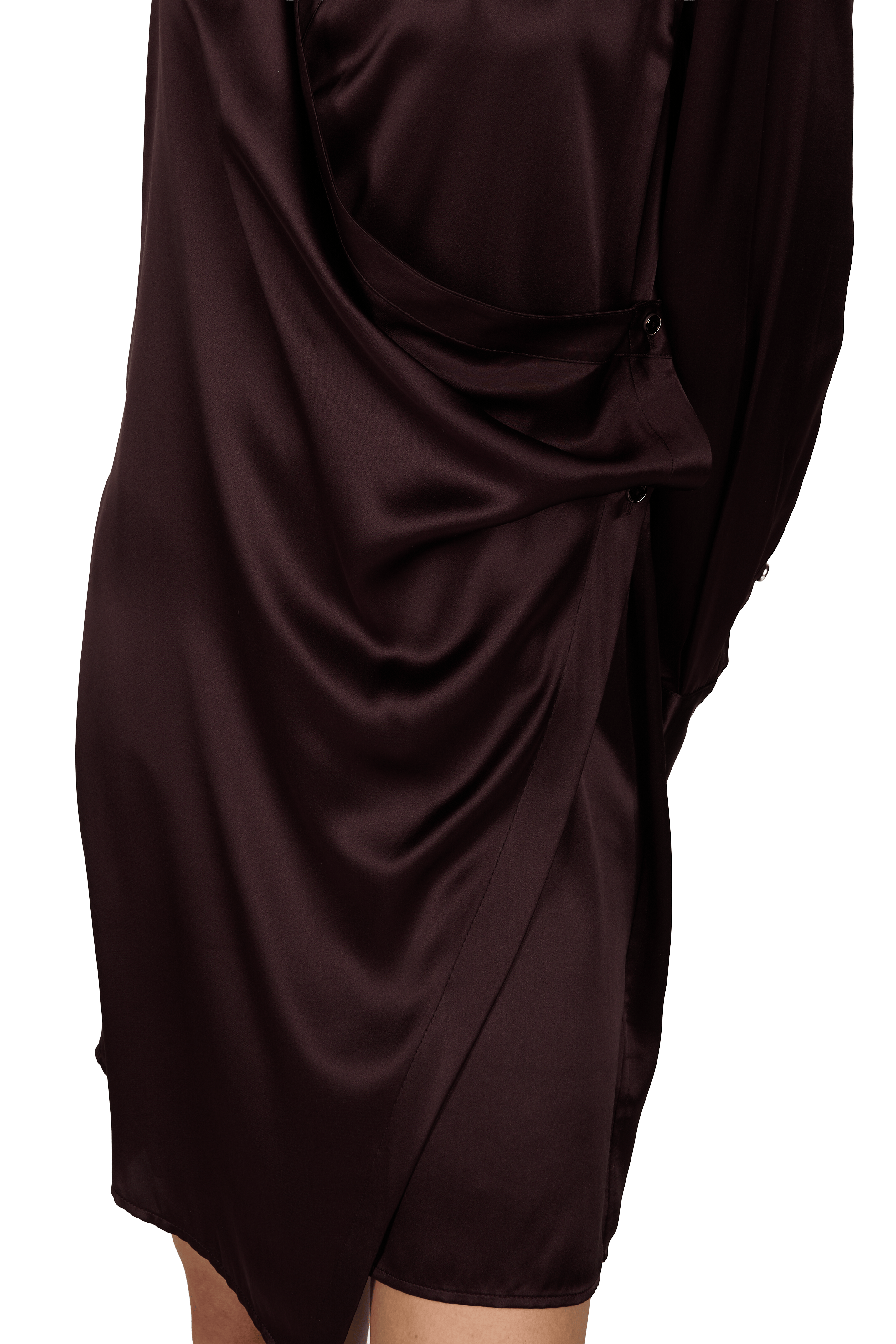 Satin Silk Mini Shirt Dress HELMUT LANG Purple