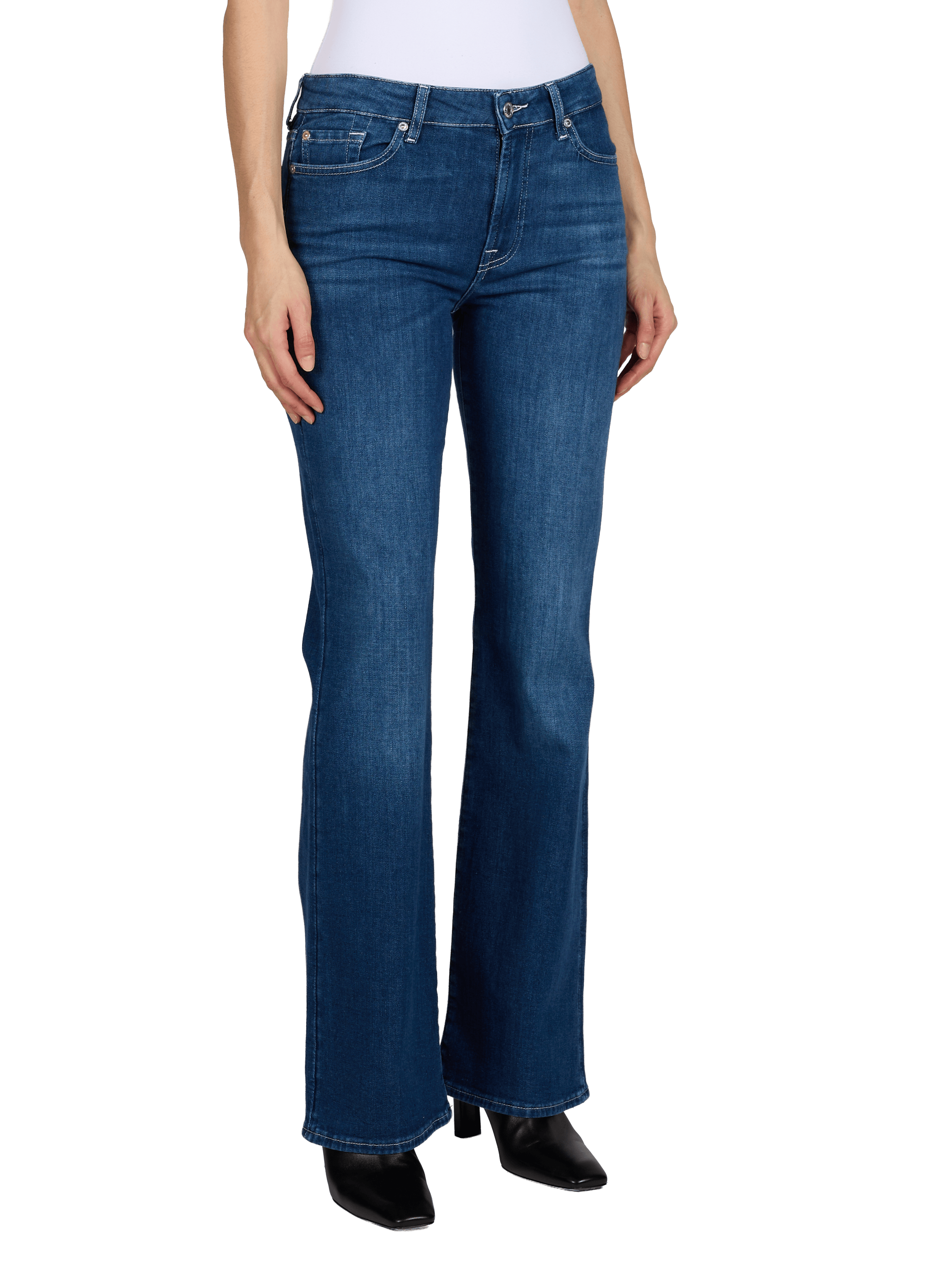 Jean Leggy Bootcut en coton mélangé 7 FOR ALL MANKIND Bleu