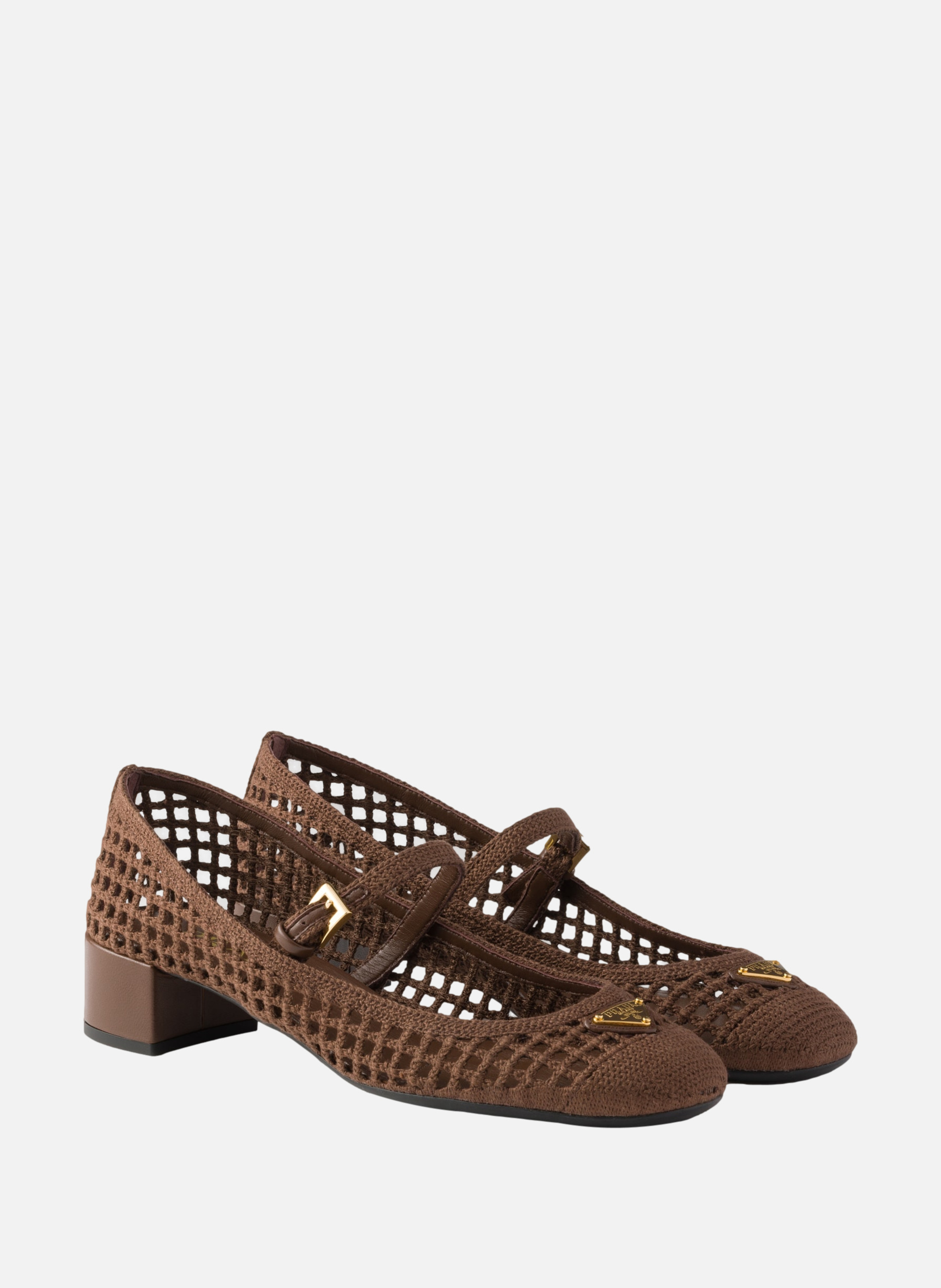 Escarpins en crochet PRADA Marron