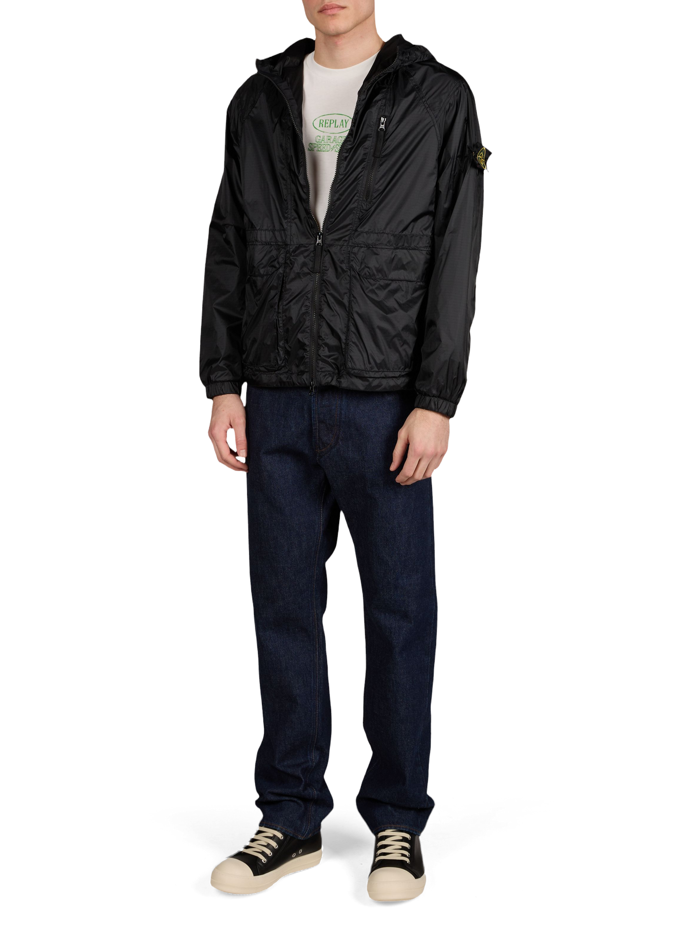 Baskets unies crantées en cuir RICK OWENS Multicolore