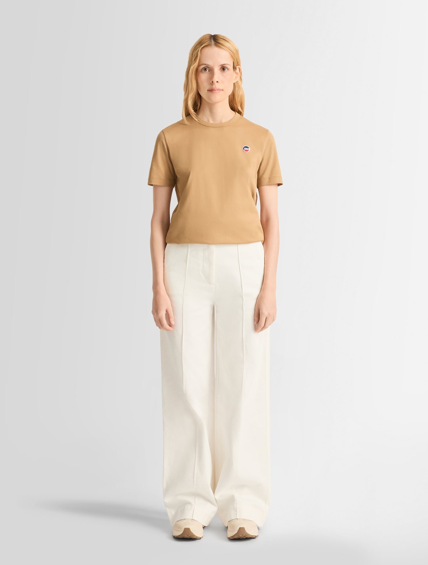 T-shirt manches courtes talixe col rond coupe regular FUSALP Beige