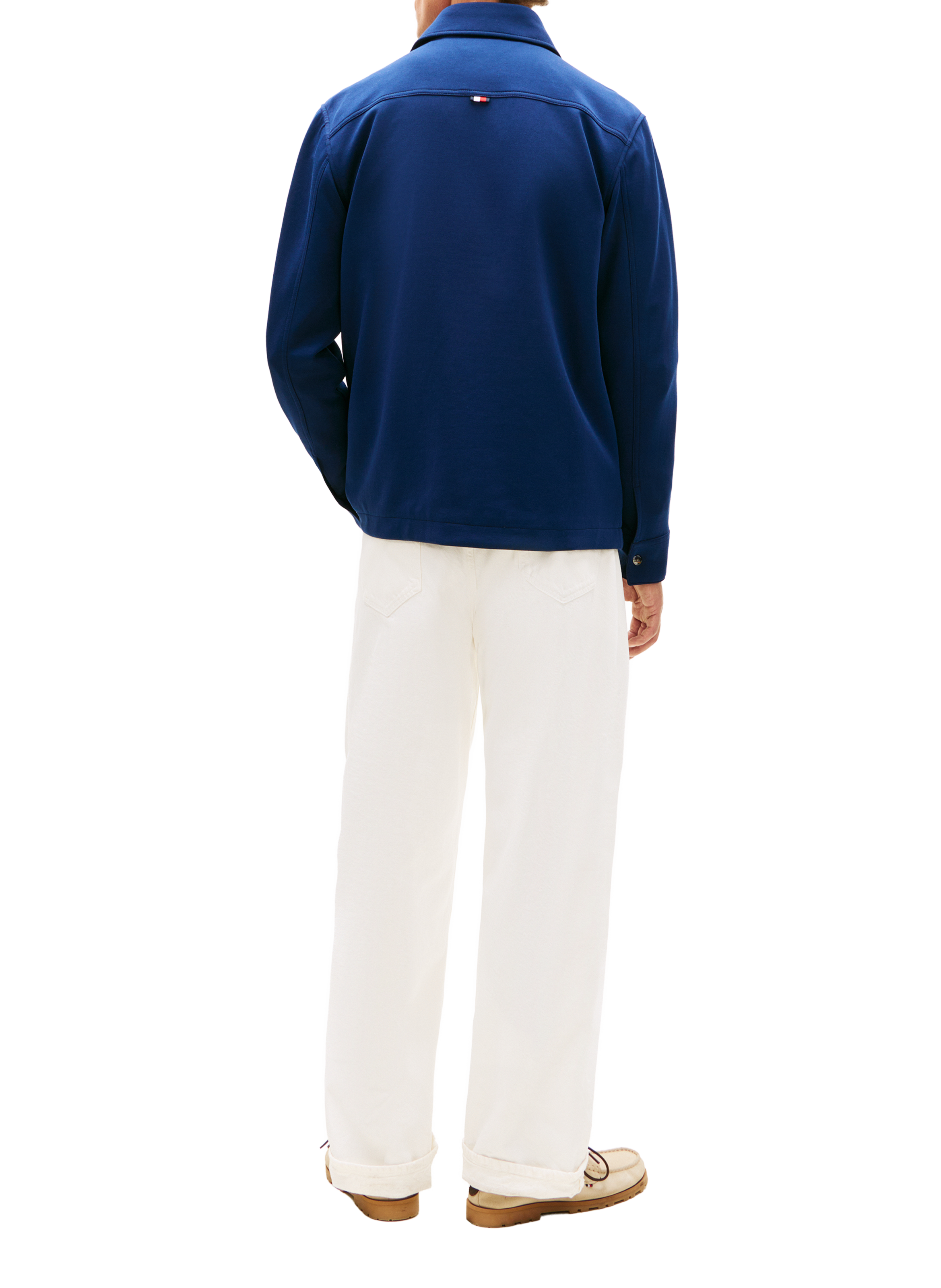 Straight cotton-blend overshirt TOMMY HILFIGER Blue