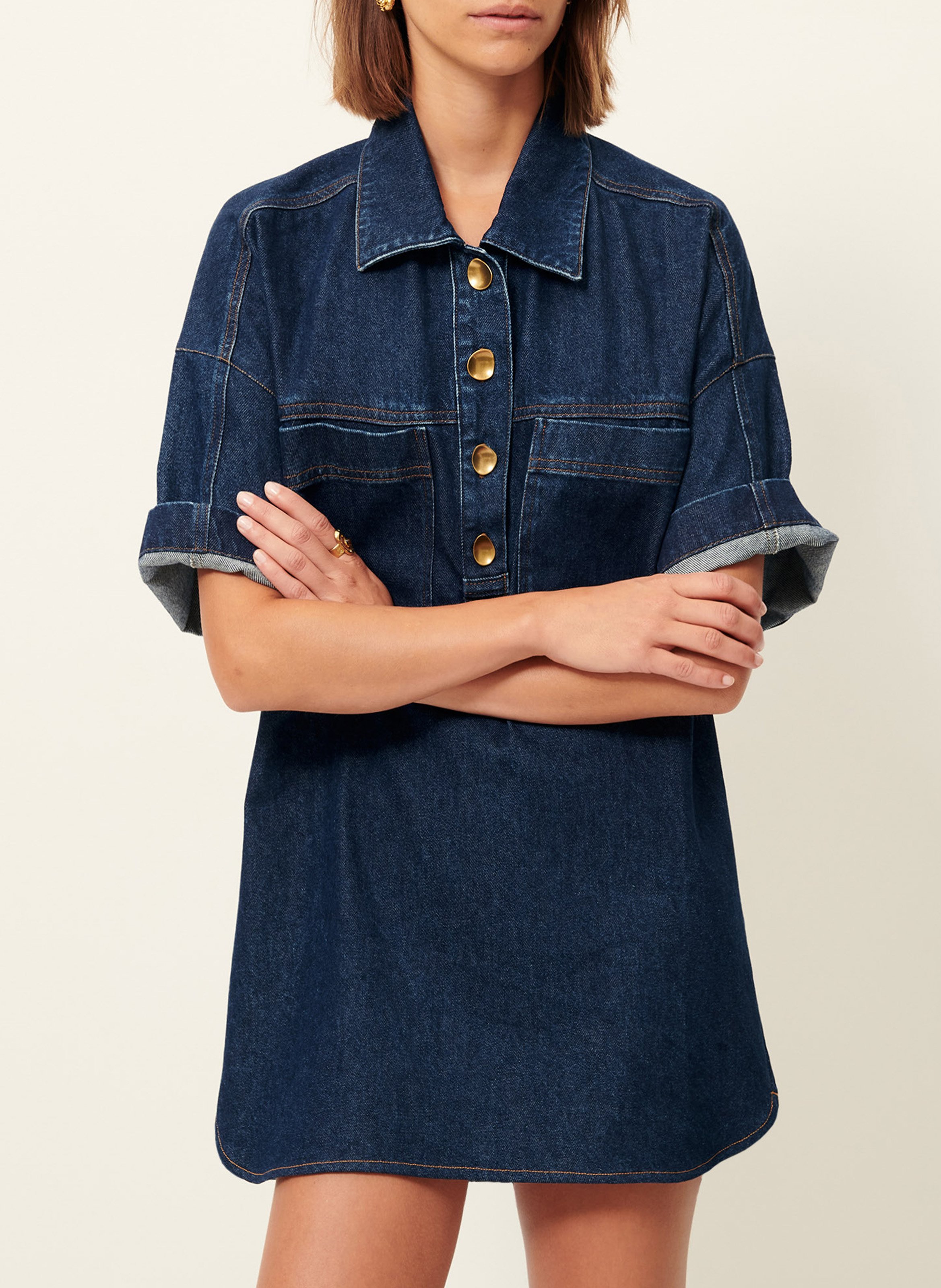 Robe courte ample en jean nimaya SESSUN Bleu