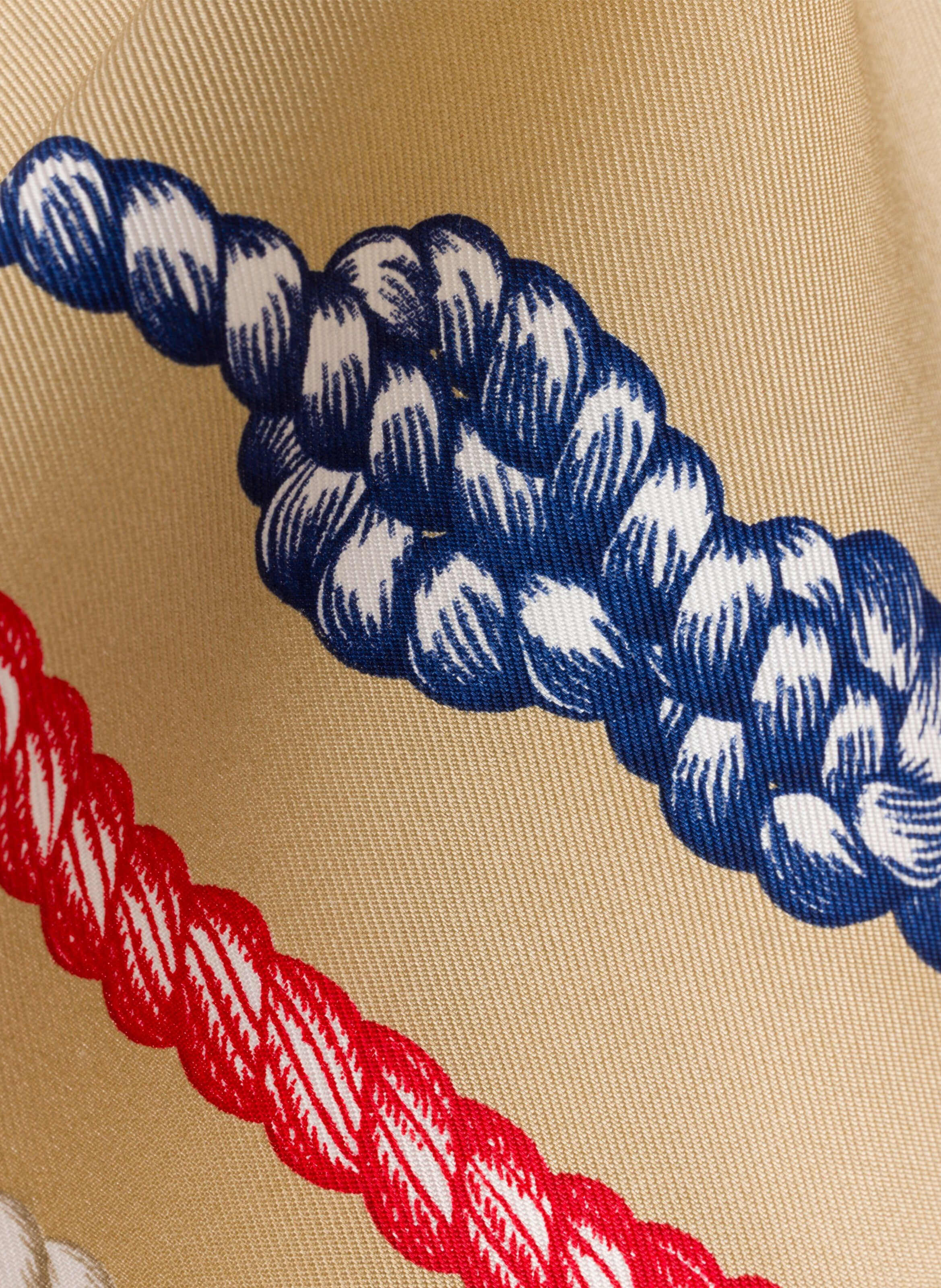 Écharpe en sergé de soie imprimé, 55 x 55 cm PRADA Marron