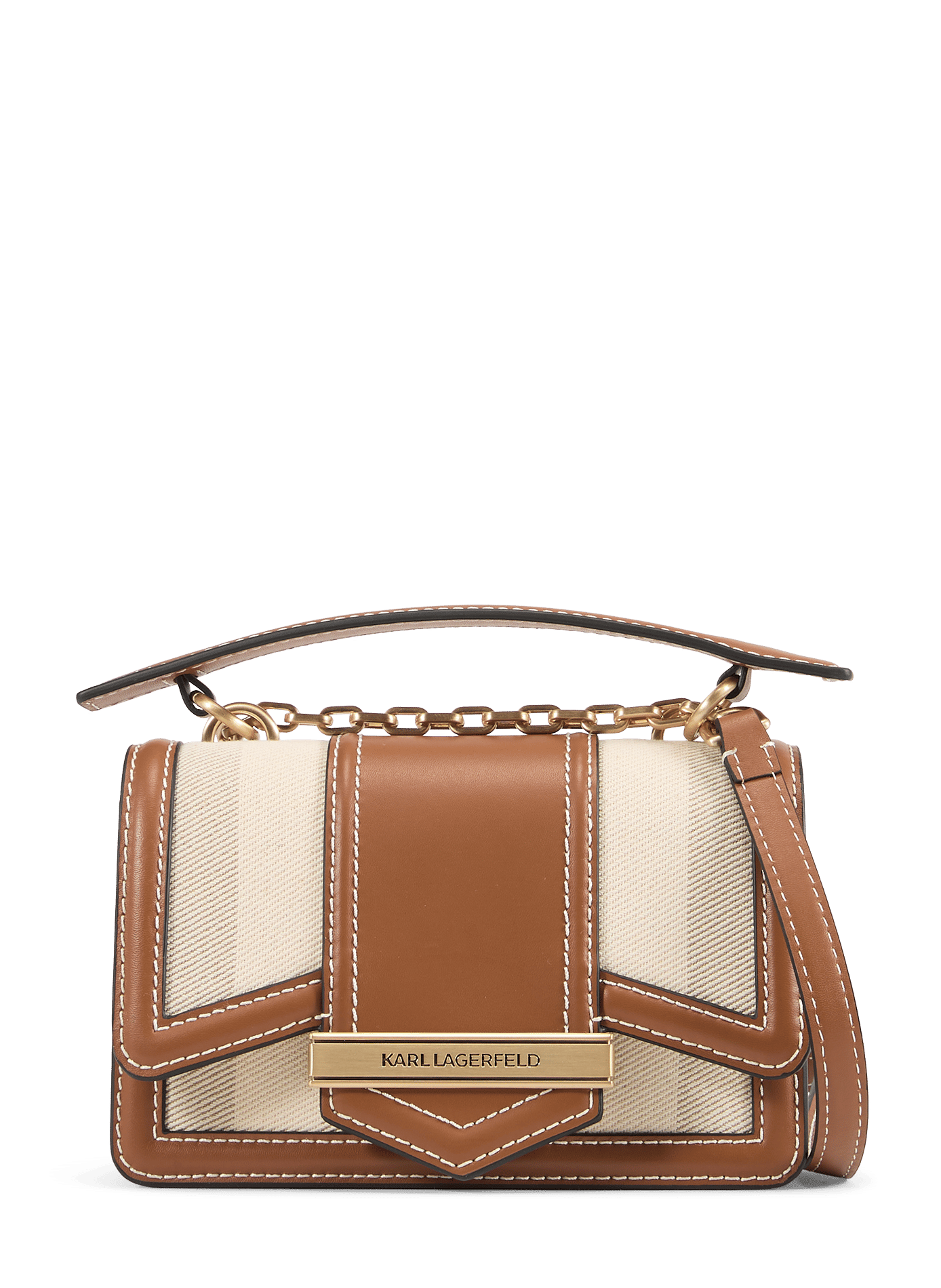 Sac à main K/ Nova en coton et cuir KARL LAGERFELD Beige