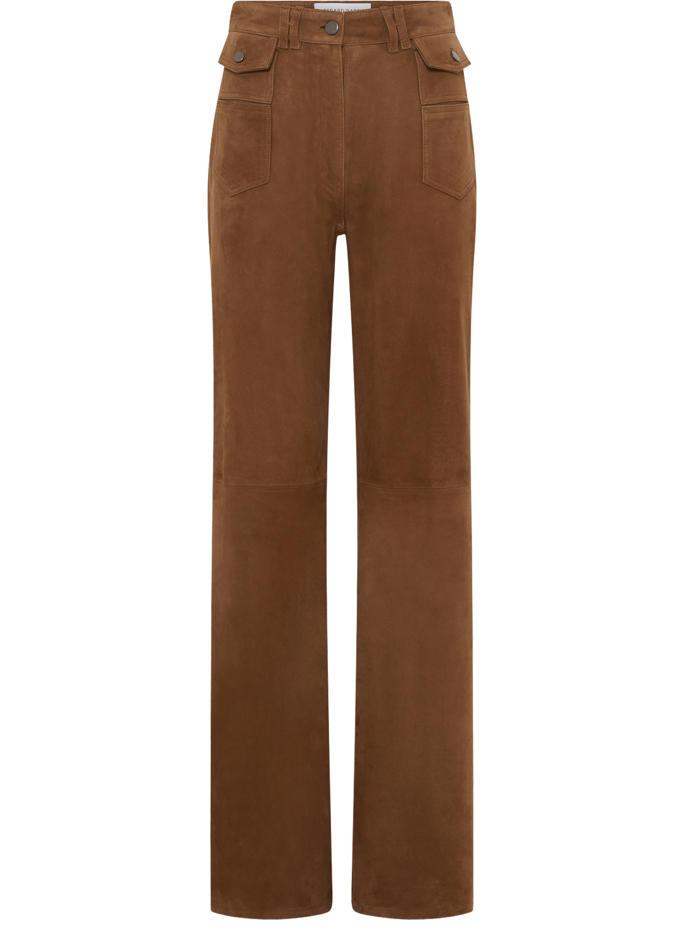 Pantalon flare en cuir velours Beige