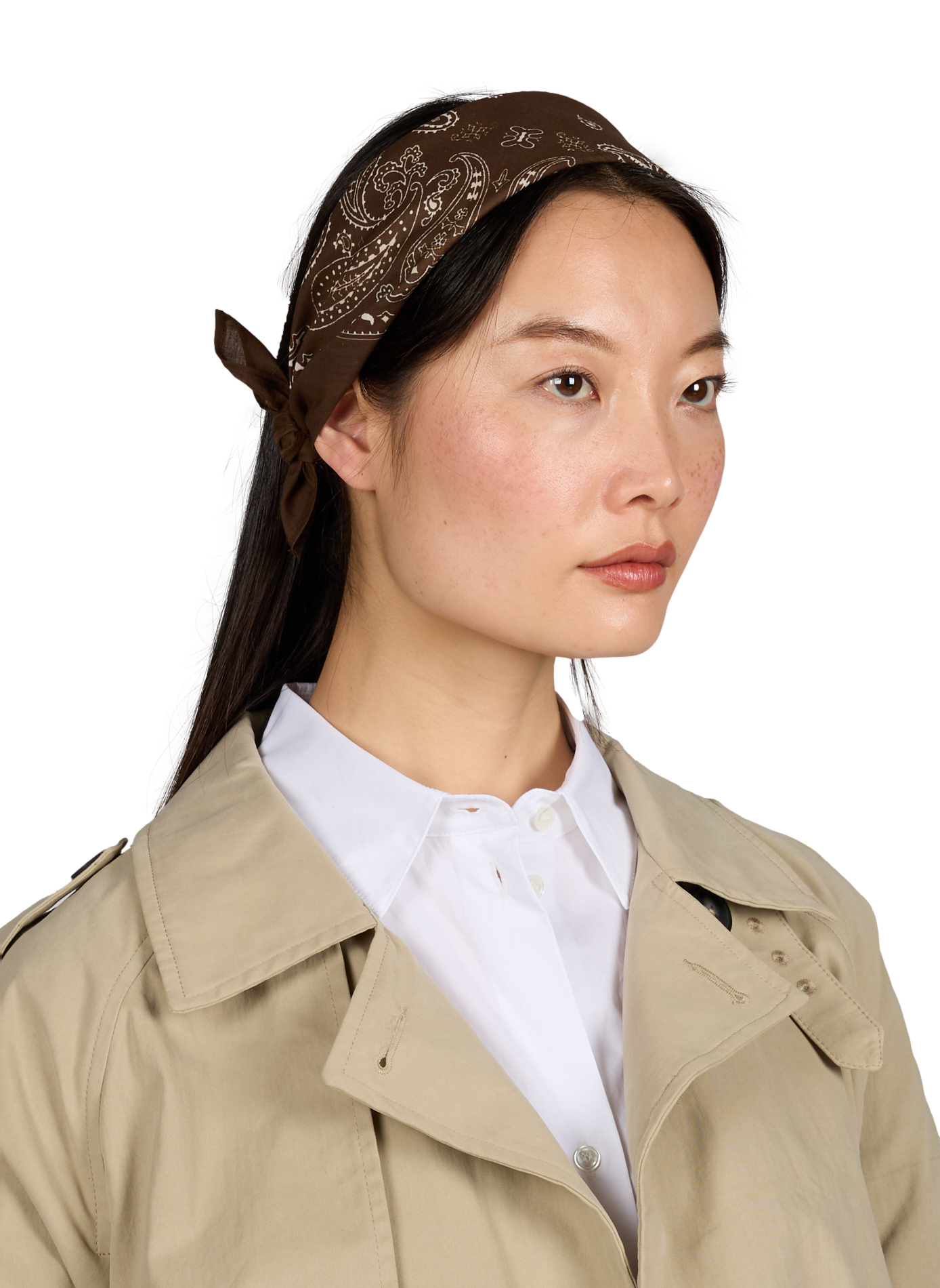 Foulard Alambra en coton SUNCOO Marron