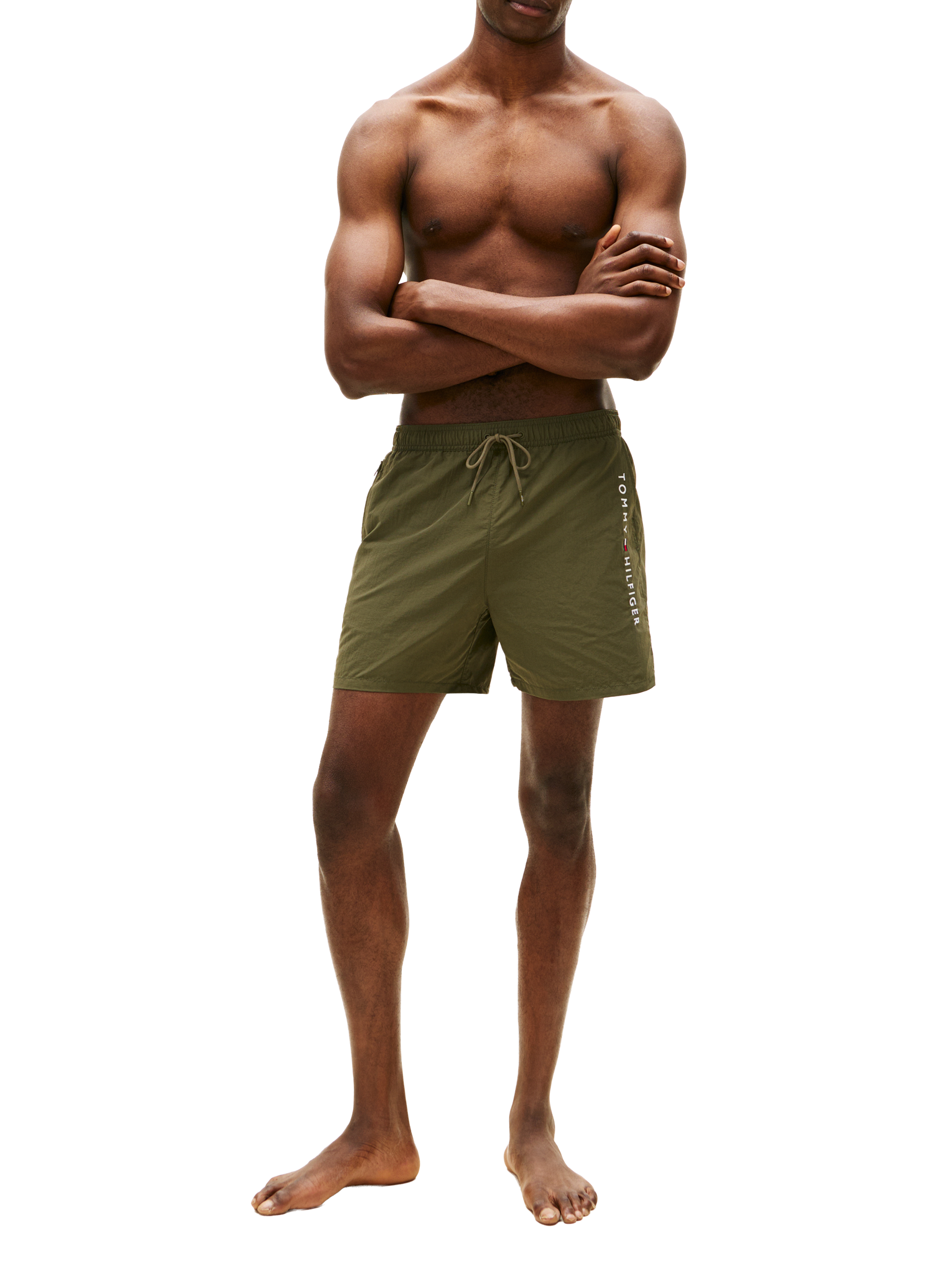 Short de bain à logo TOMMY HILFIGER Kaki