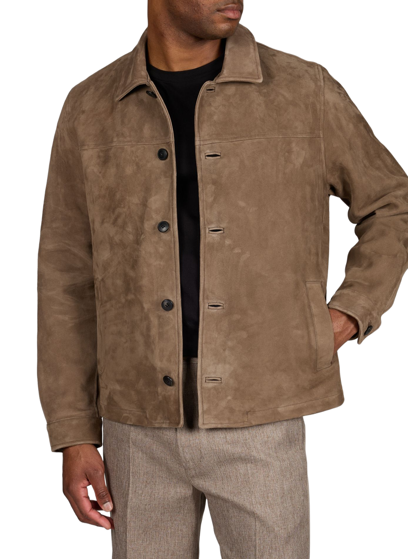 Veste droite en cuir de vache SUNSPEL Marron