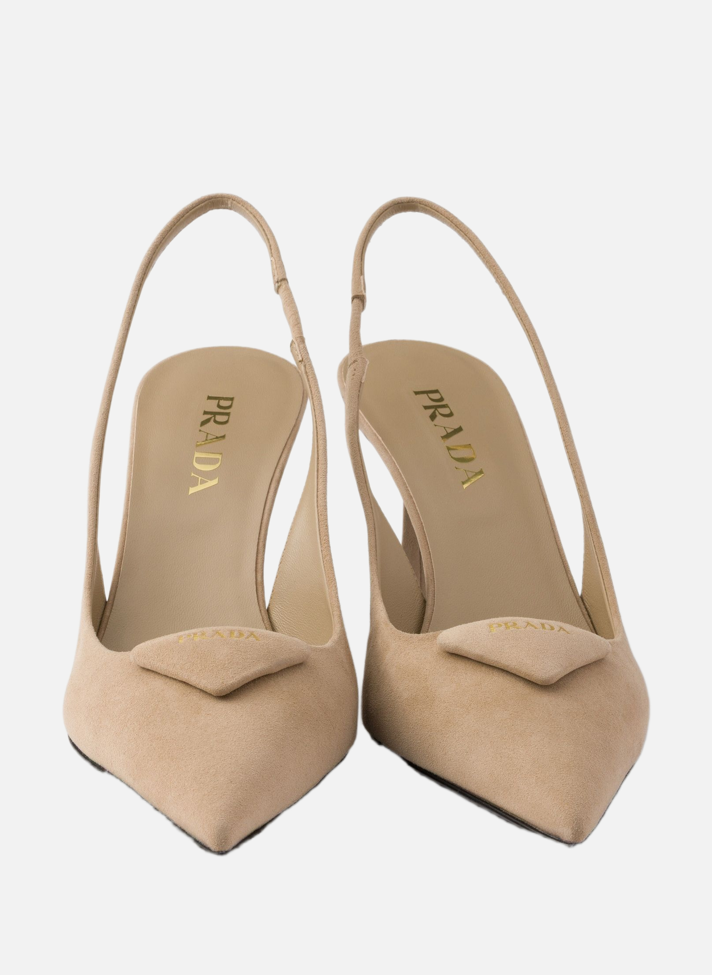 Escarpins à bride arrière en veau velours PRADA Beige