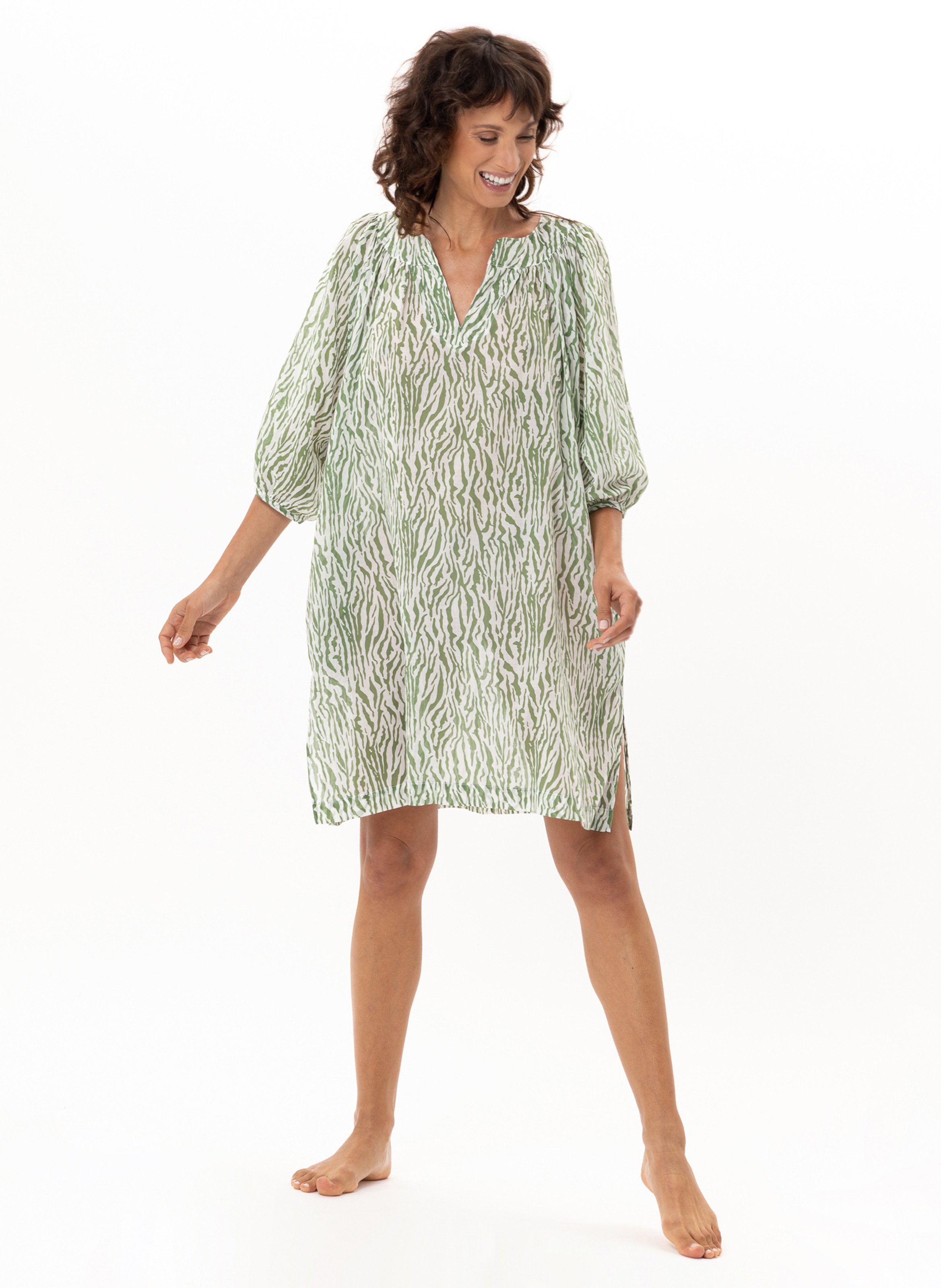 Kaftan en voile de coton bronzette 240 LE CHAT Multicolore