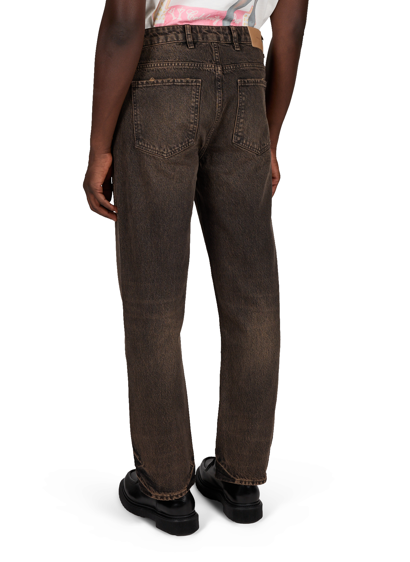 Jean droit R2 en denim de coton  REPRESENT Marron
