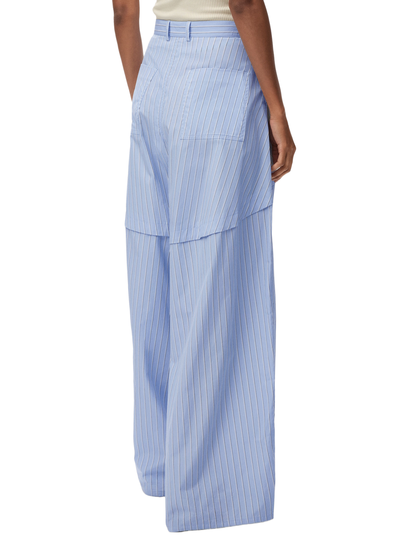 Pantalon en popeline de coton rayée LOEWE Bleu