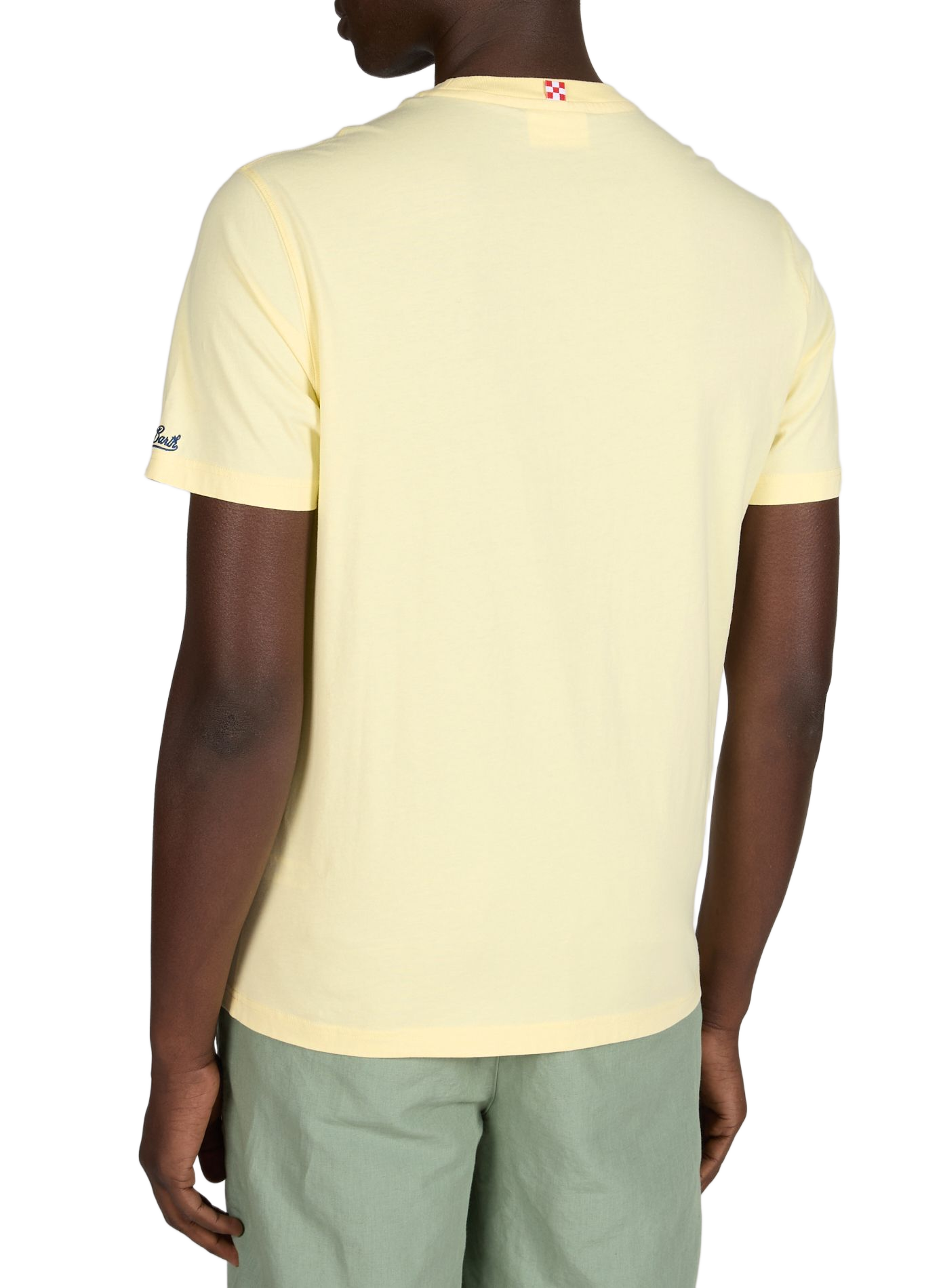 Embroidered round neck cotton T-shirt MC2 SAINT BARTH Yellow
