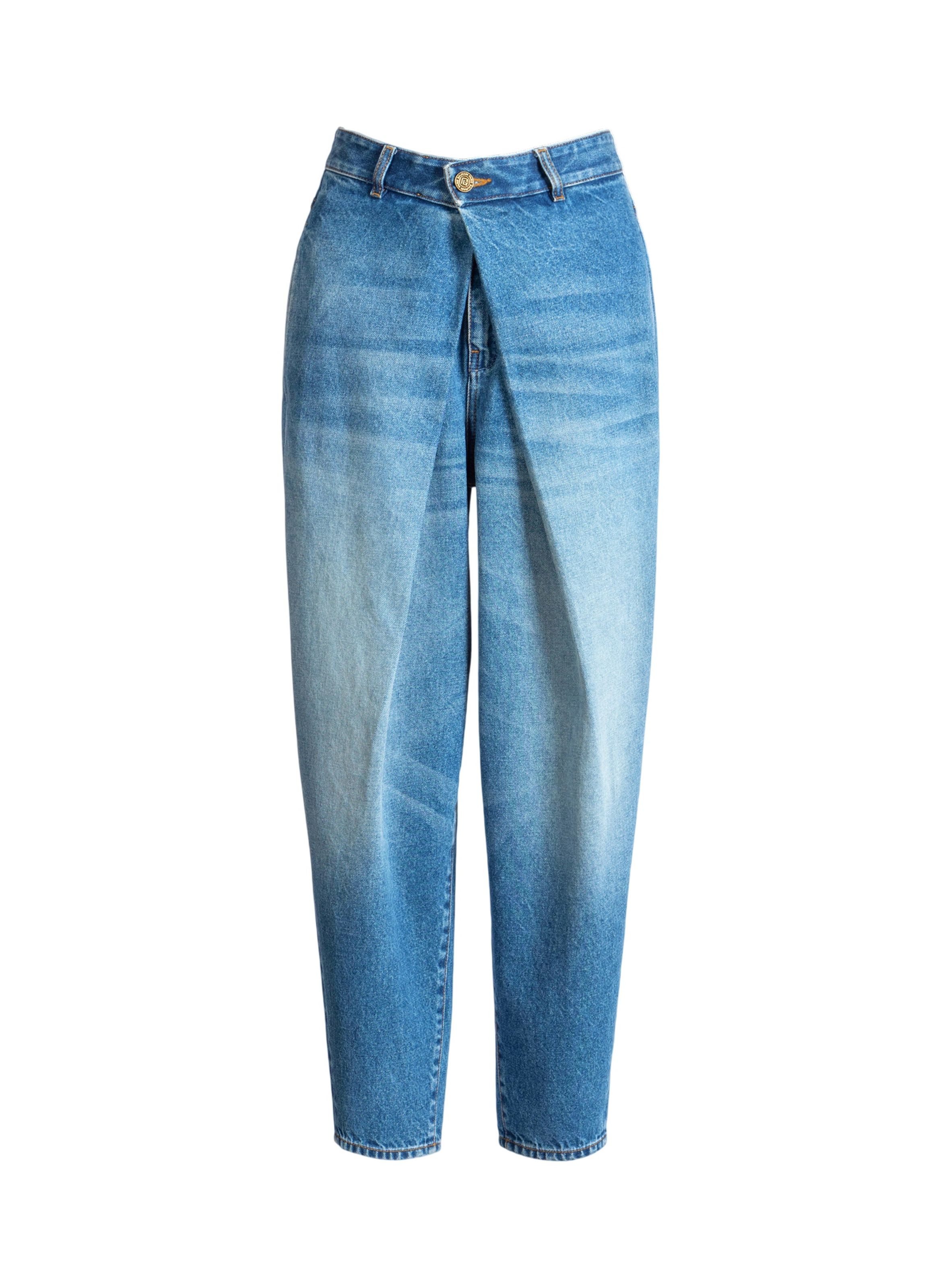 Jean barrel en denim BALMAIN Bleu