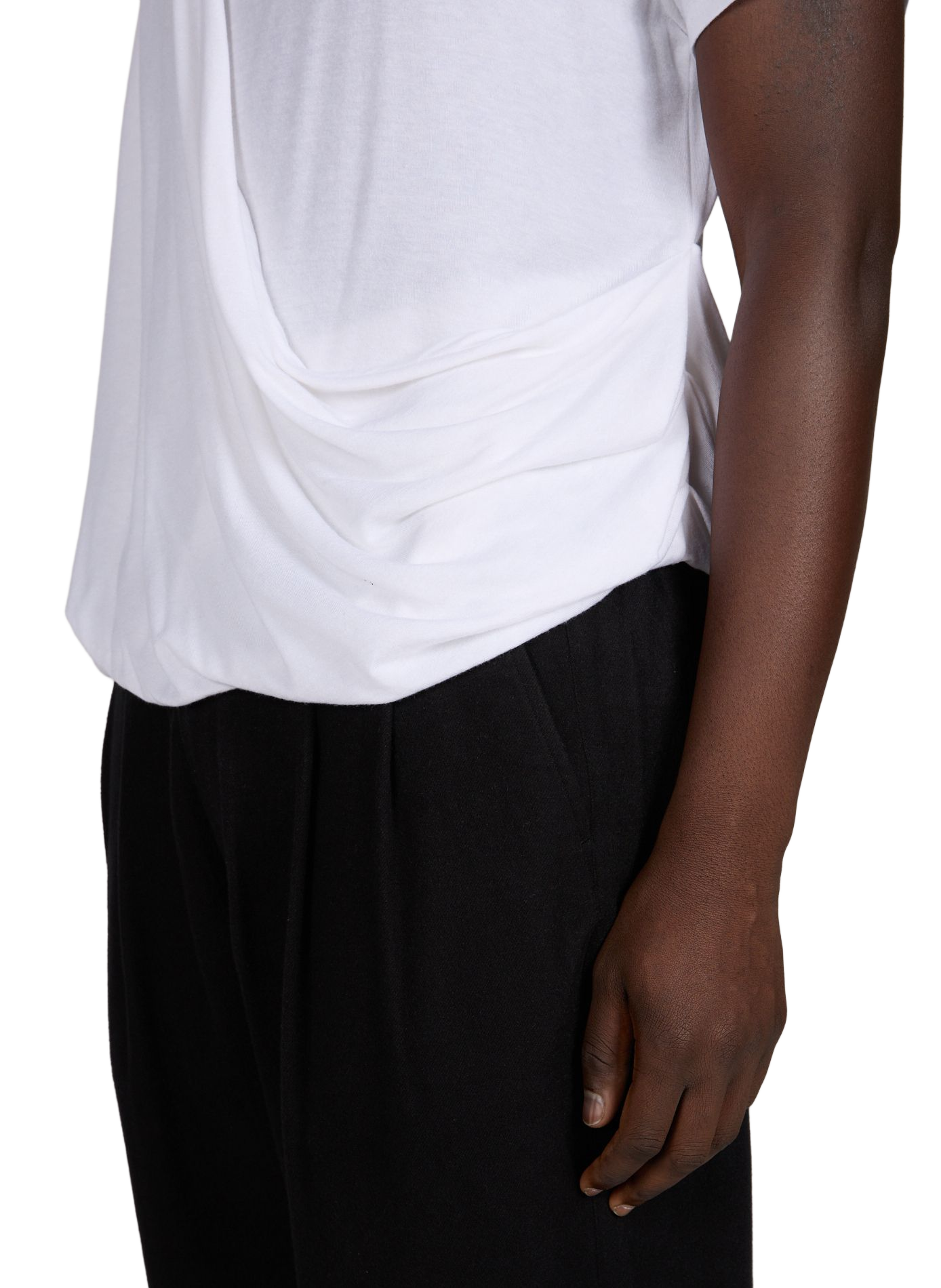 T-shirt drapé ample asymétrique POST ARCHIVE FACTION Blanc