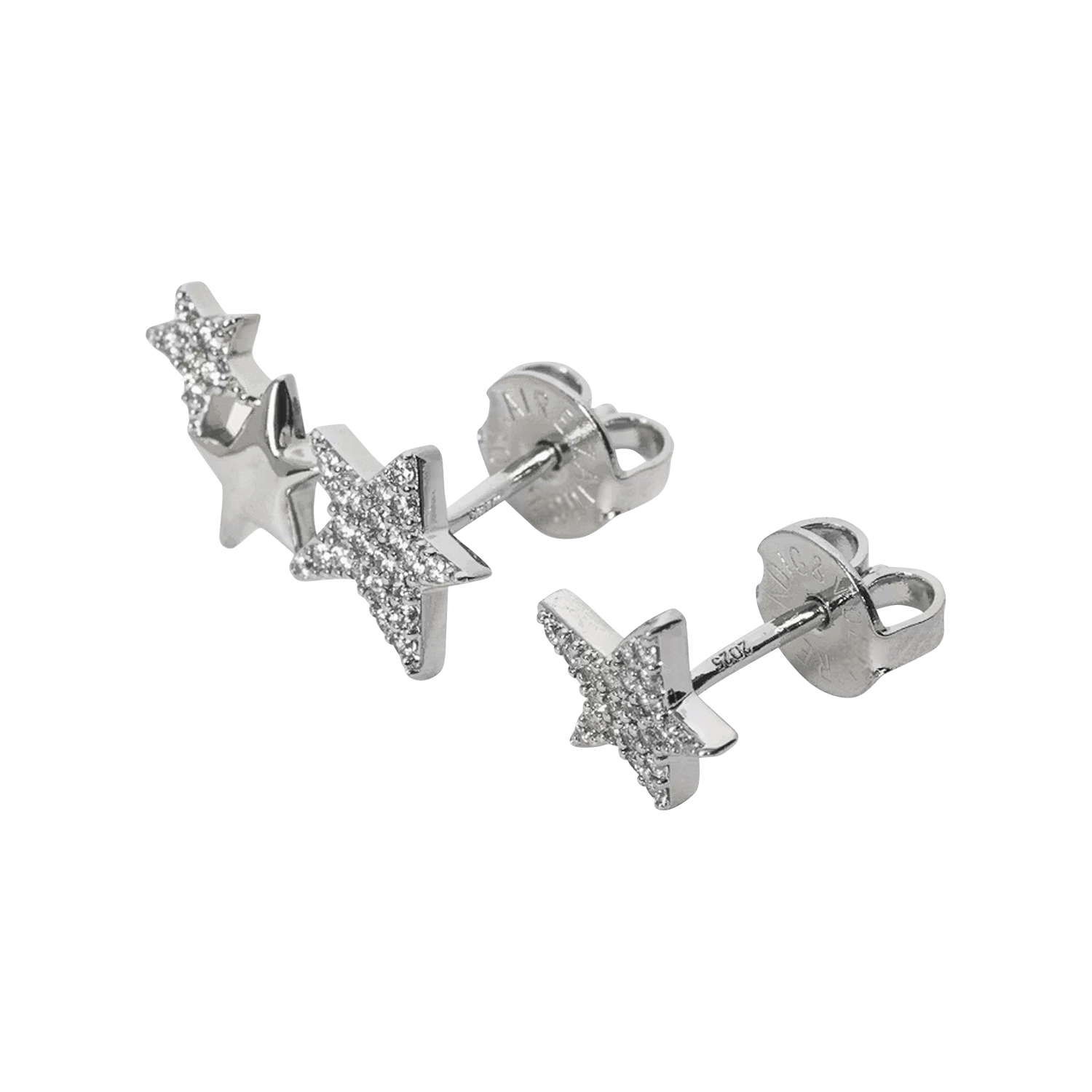 Boucles d'oreilles étoiles à strass rock star ZADIG&VOLTAIRE Argent