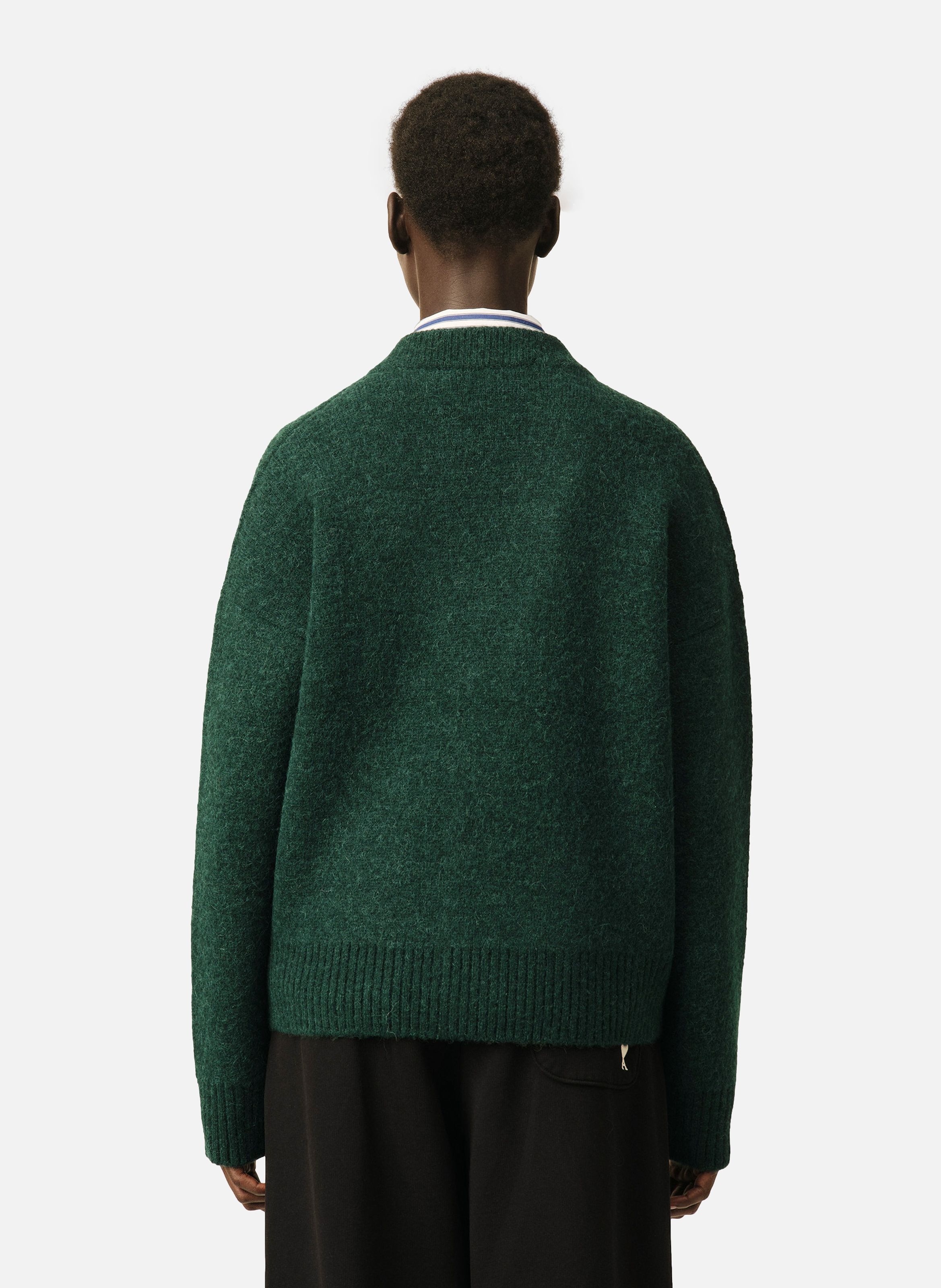 Cardigan unisexe en alpaga ami de coeur AMI PARIS Vert