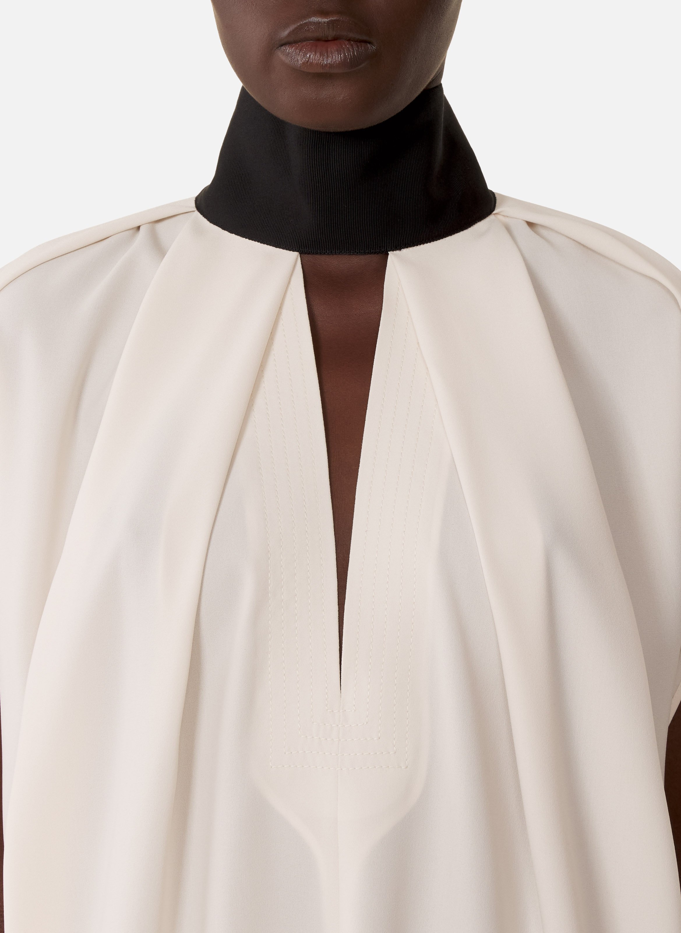 Haut ample à nœud en crêpe LANVIN Blanc