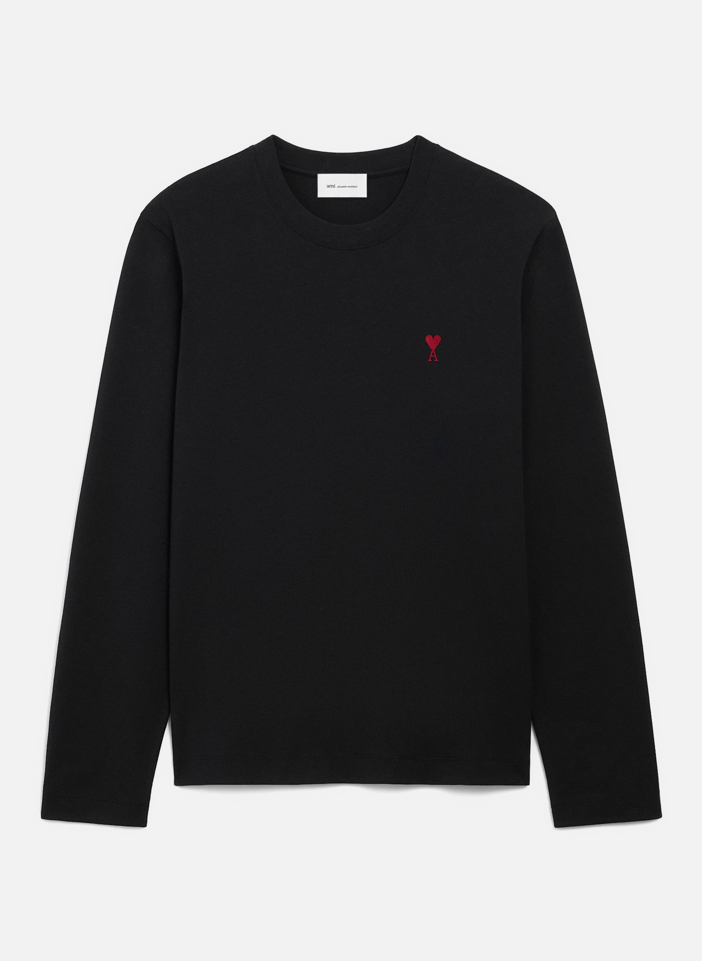T-shirt manches longues ami de coeur rouge unisexe AMI PARIS Noir