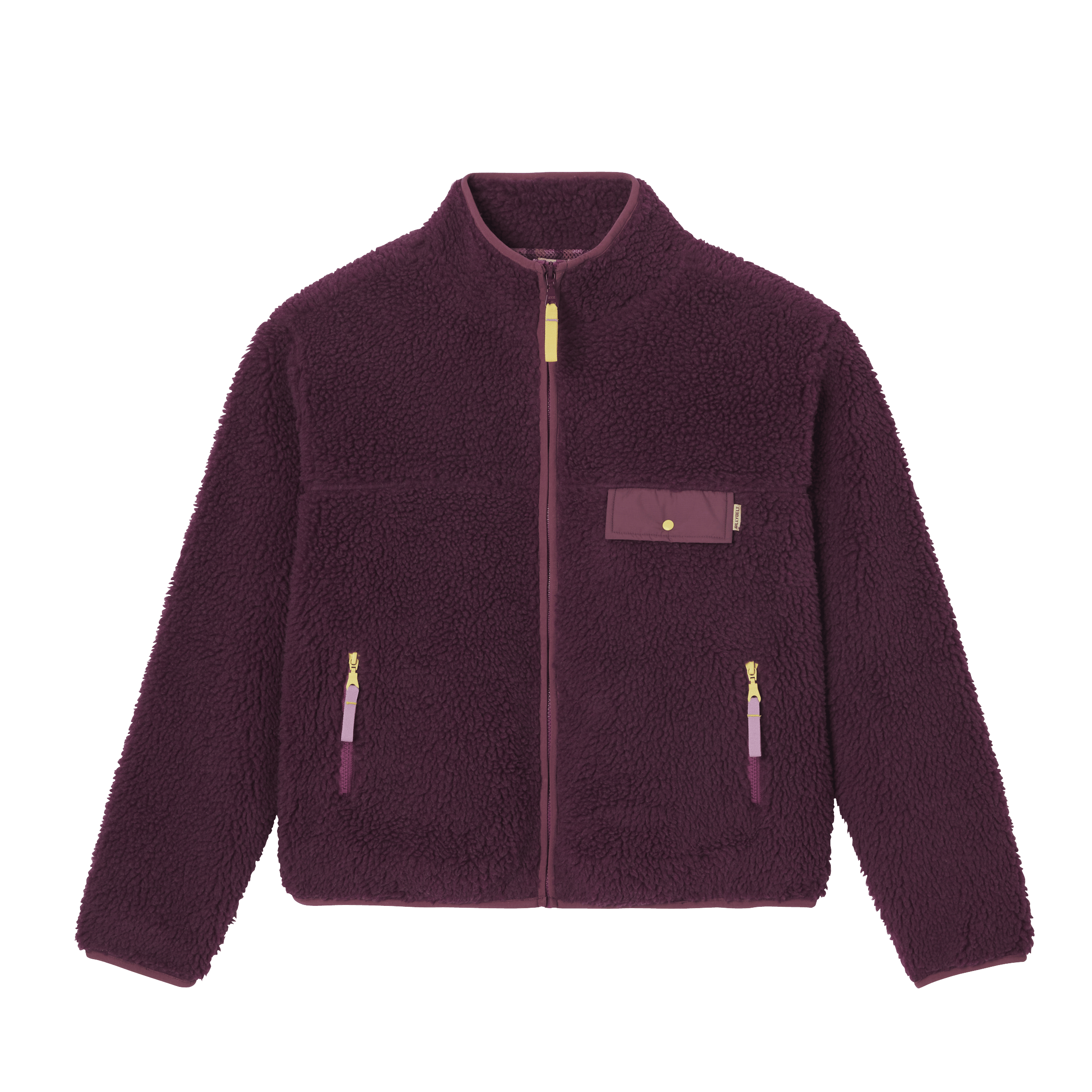 Veste sherpa zippée manches longues  Prune