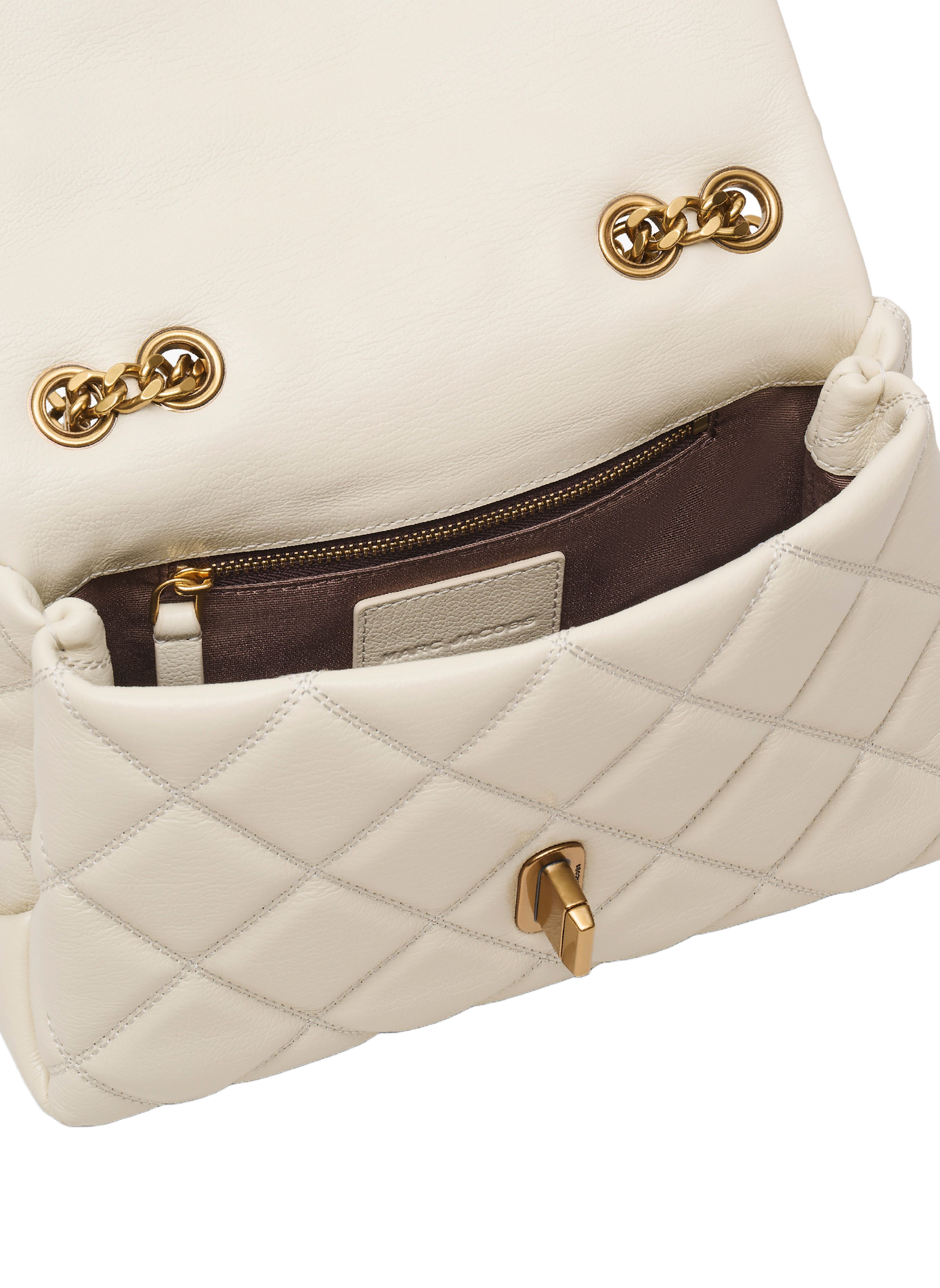 Sac à main à double chaîne en cuir MARC JACOBS Blanc