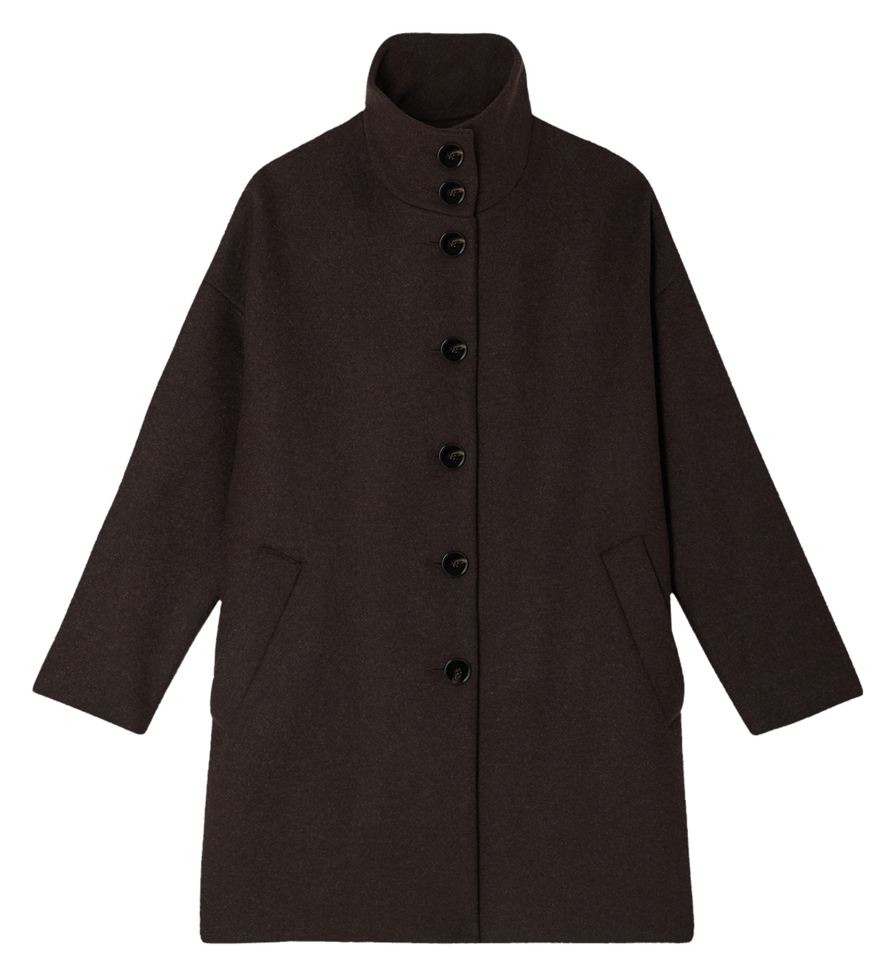 Manteau col montant en laine mélangée paradise SESSUN Marron