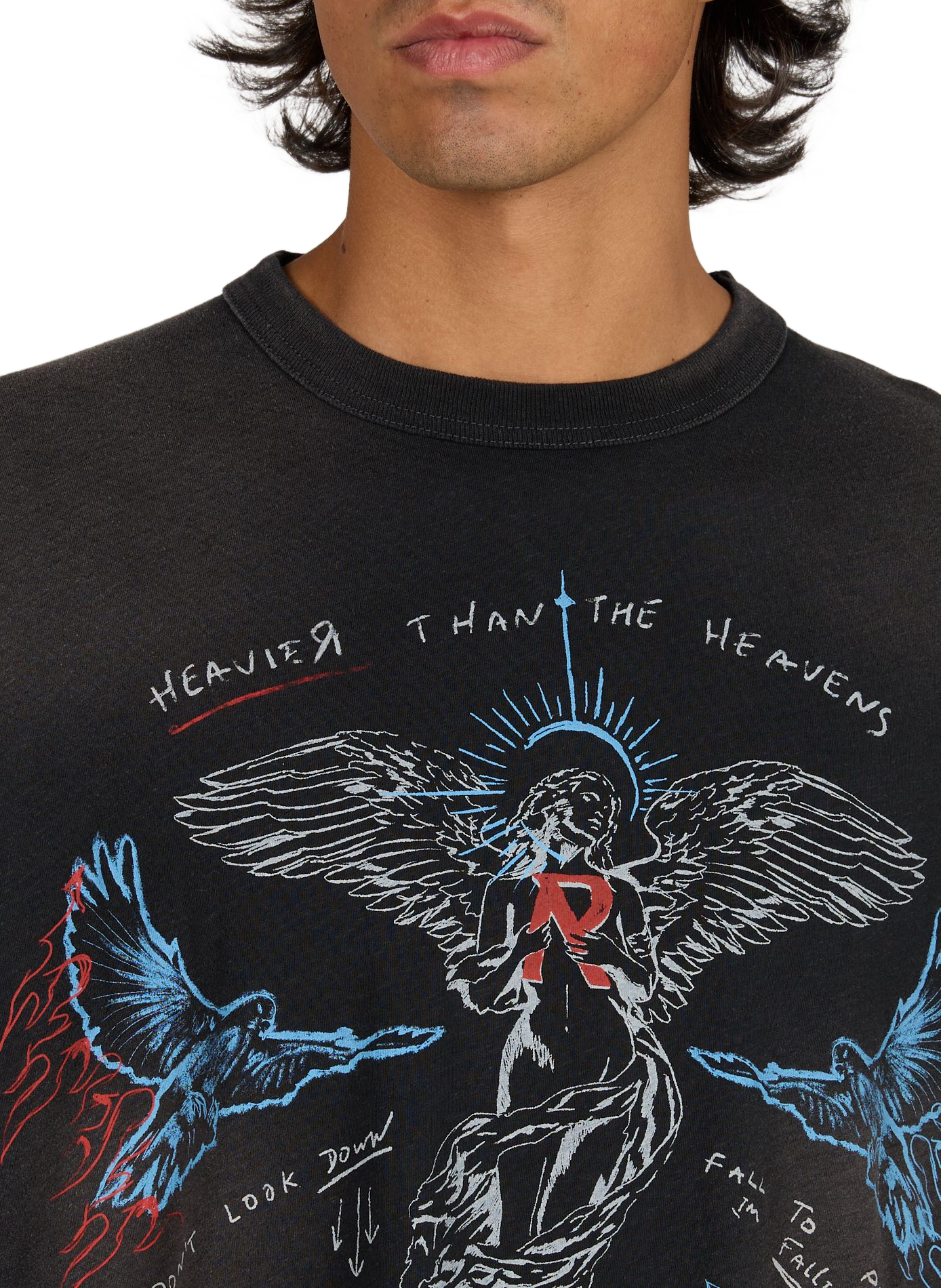 Layered T-Shirt „Heavier Than The Heavens“ aus Baumwollmischung REPRESENT Schwarz