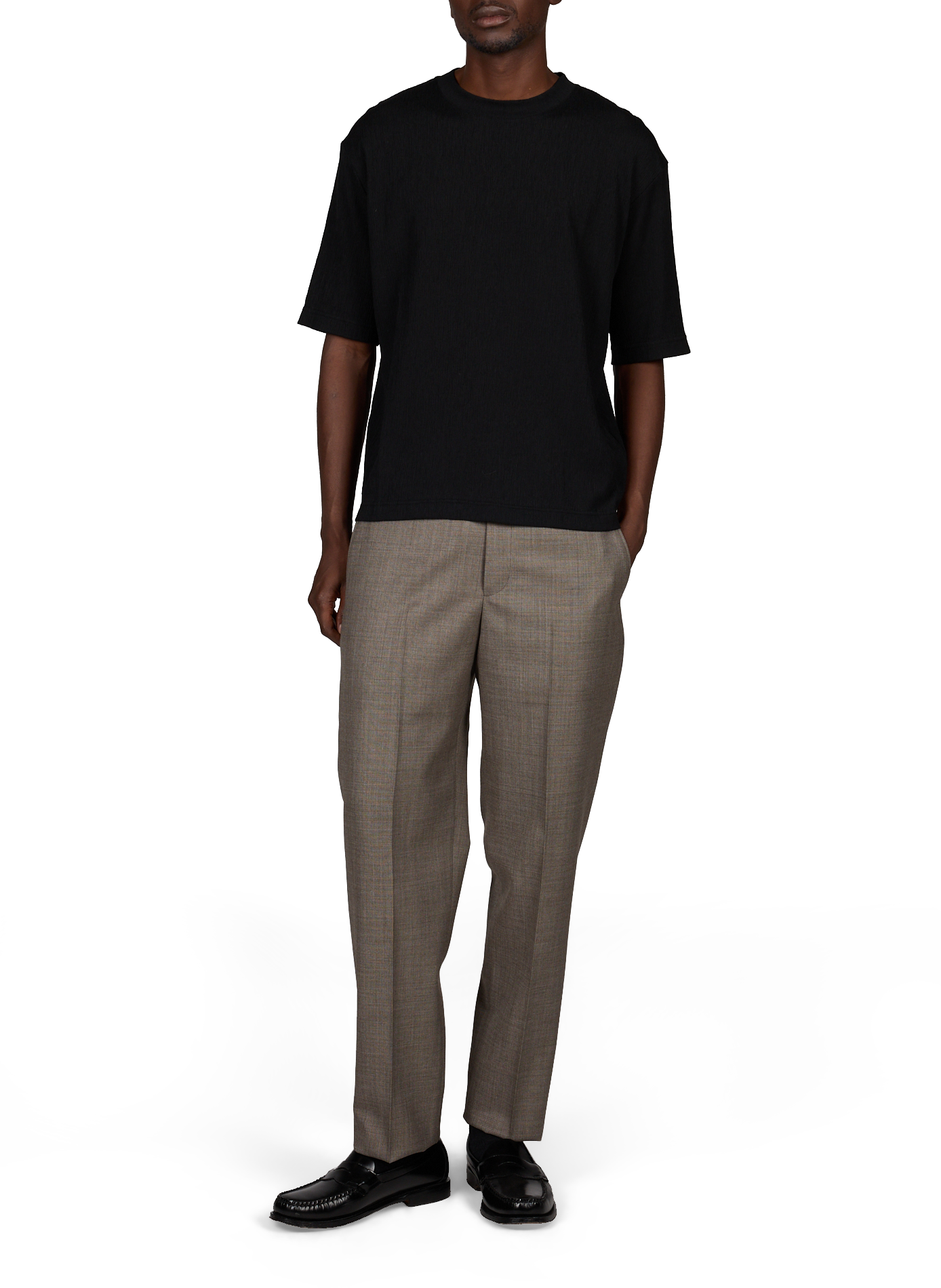Short-sleeved cotton-blend T-shirt  ISSEY MIYAKE Black