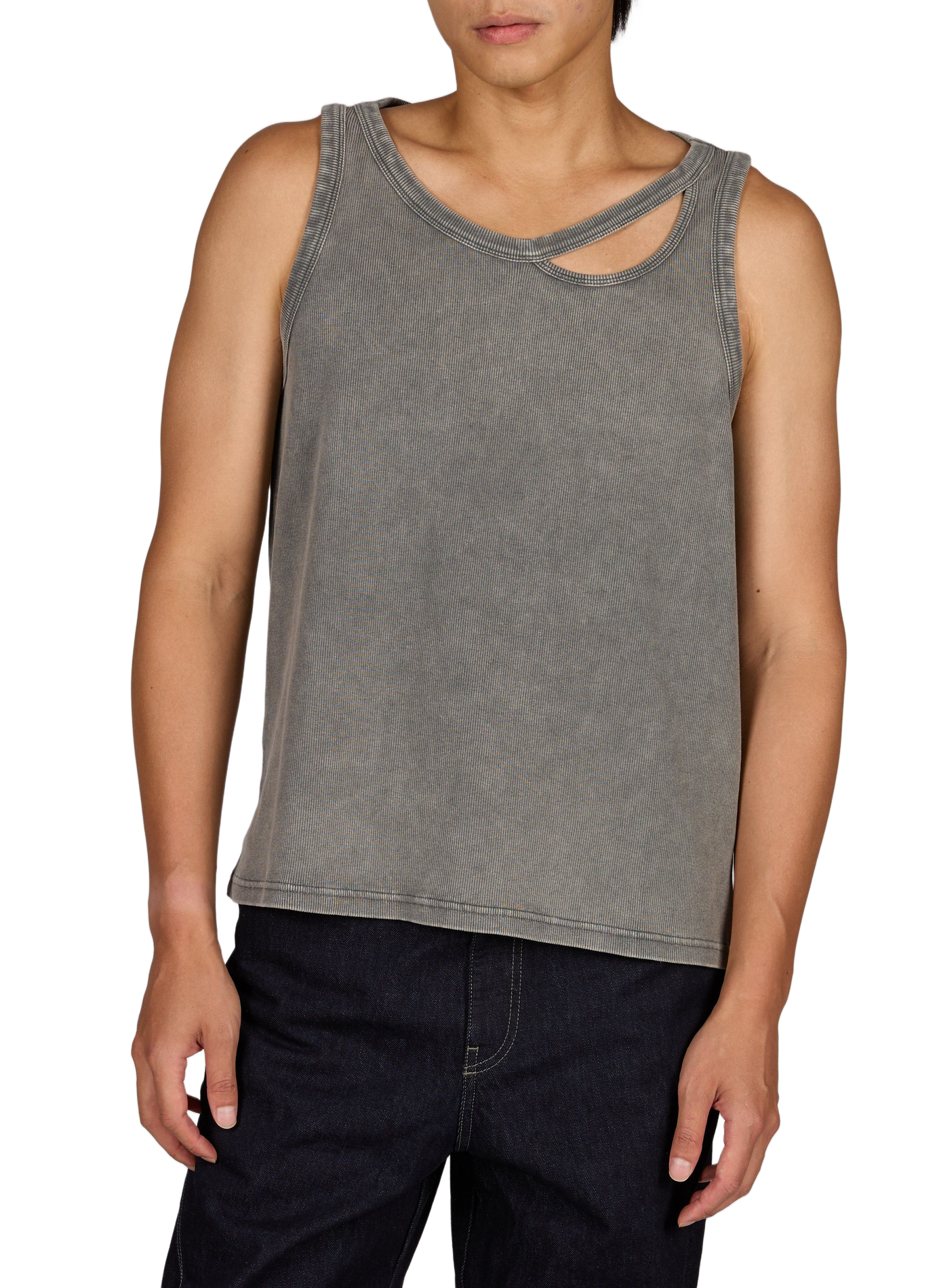 Straight tank top in blended cotton LOUIS GABRIEL NOUCHI Grey