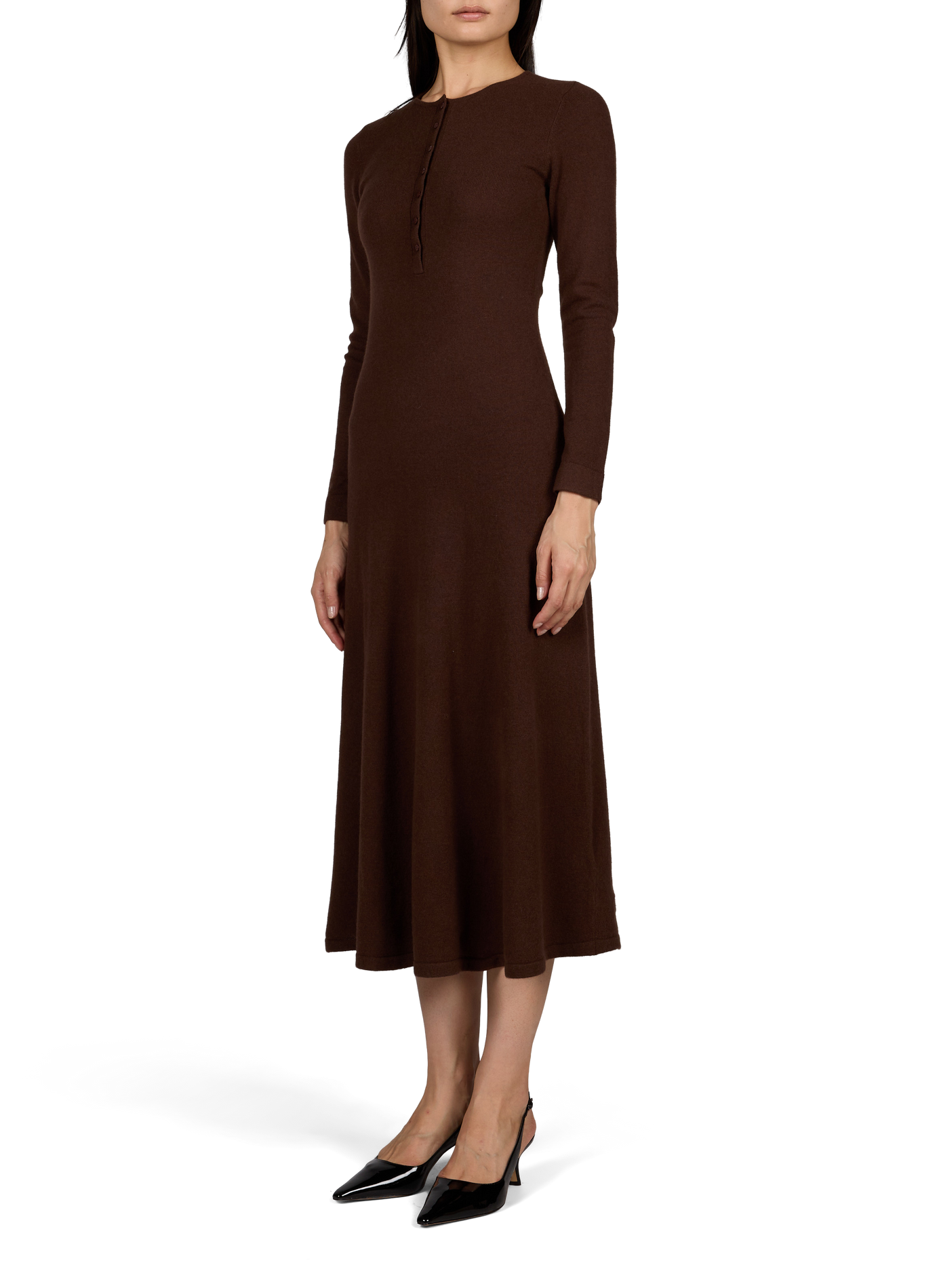 Robe longue en laine Anisha PETITE MENDIGOTE Marron