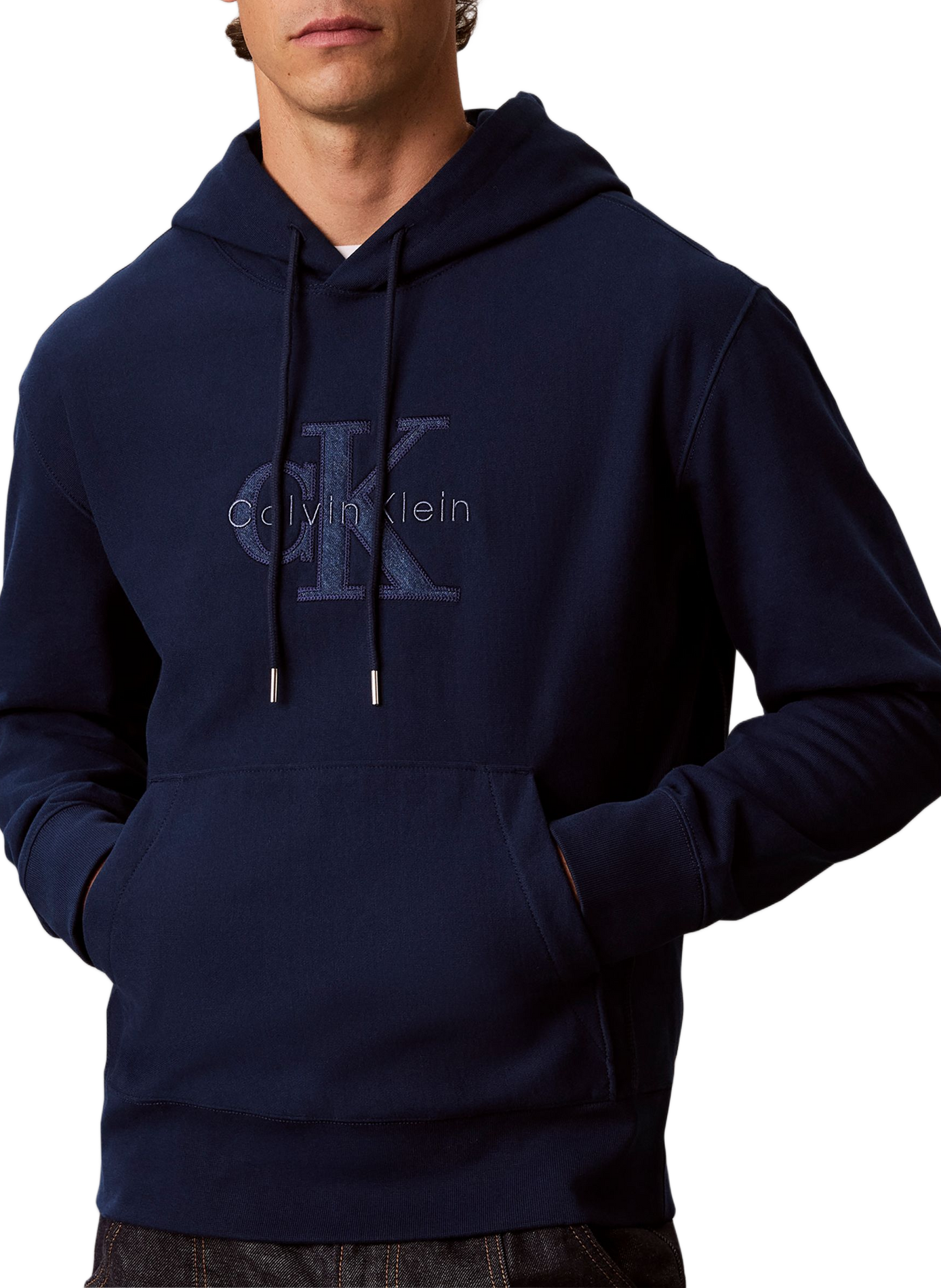 Sweat à capuche en coton mélangé CALVIN KLEIN Blau